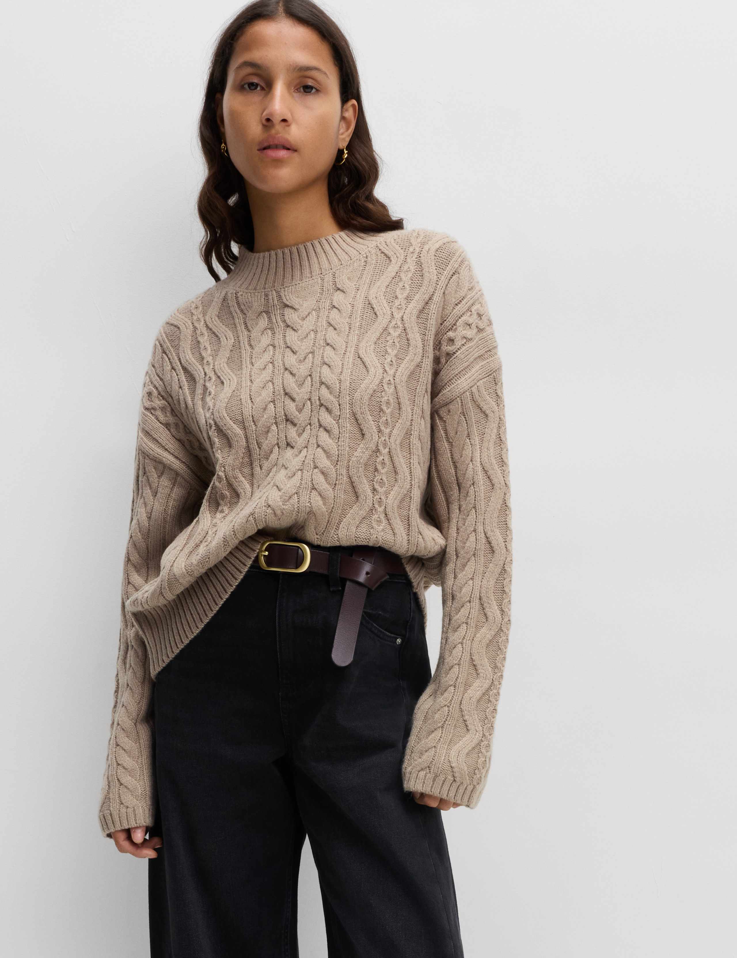 Cable Knit Funnel Neck Relaxed Jumper 4 of 4