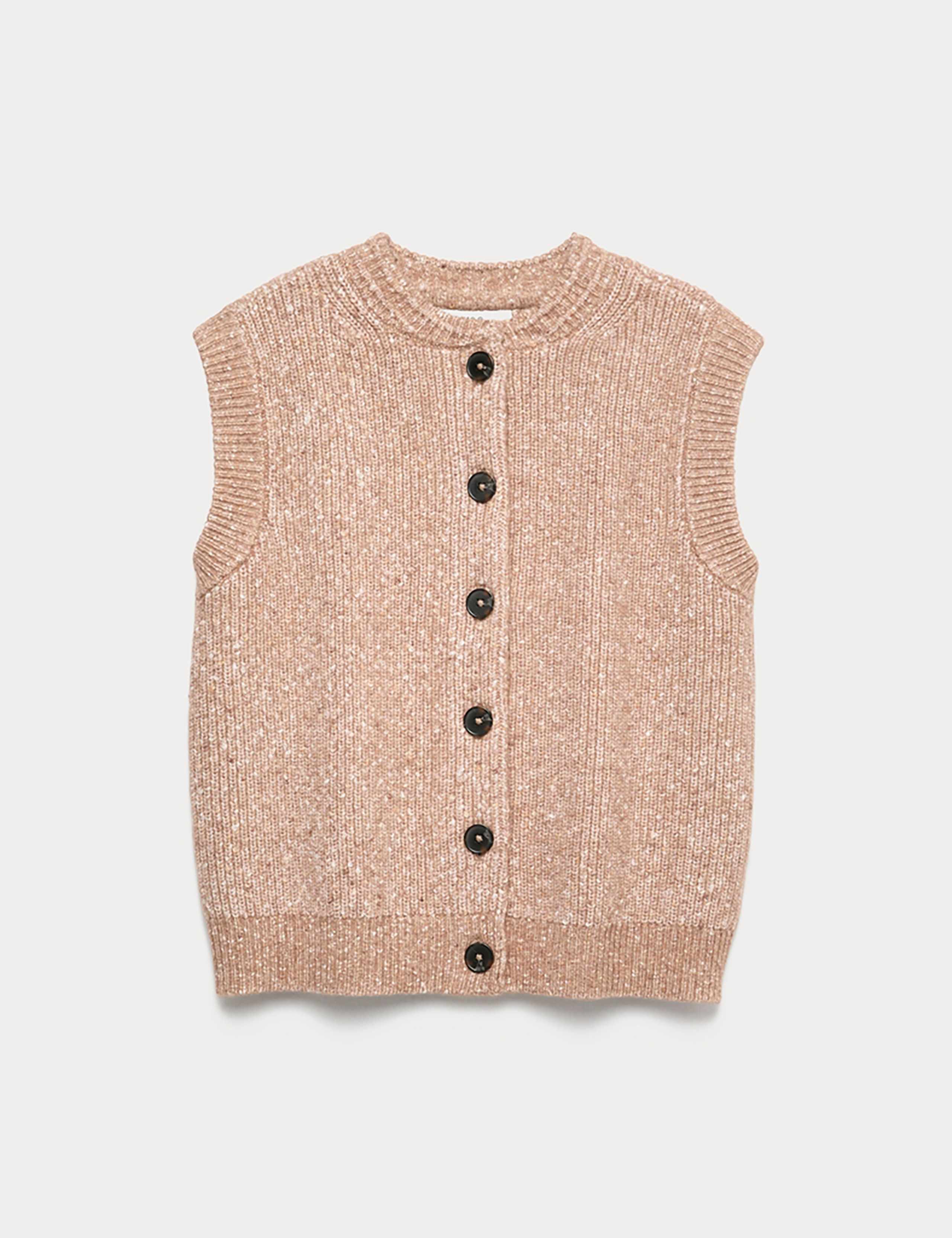 Twisted Tweed Knitted Ribbed Waistcoat 2 of 5