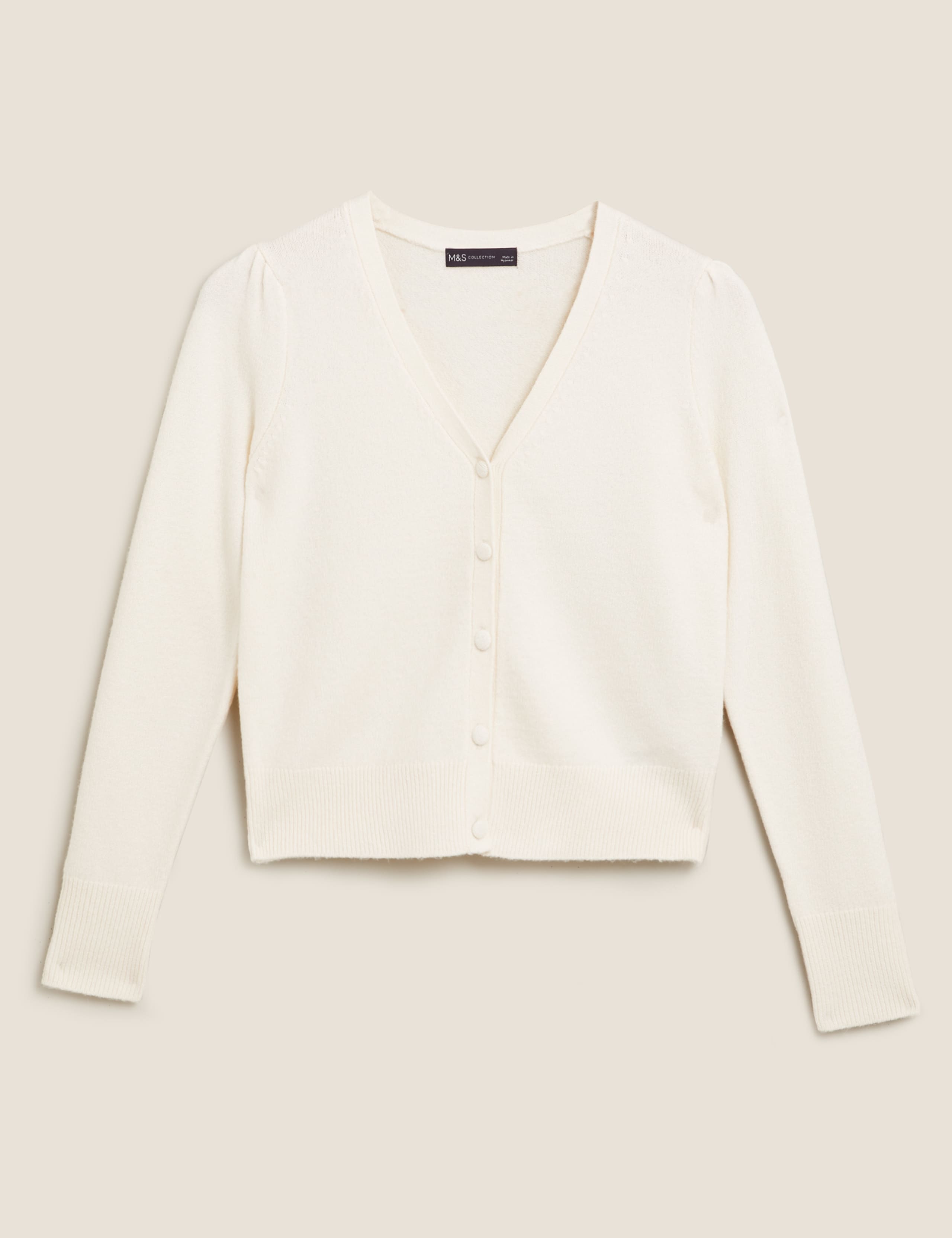 Cotton V-Neck Button Front Cardigan 2 of 5