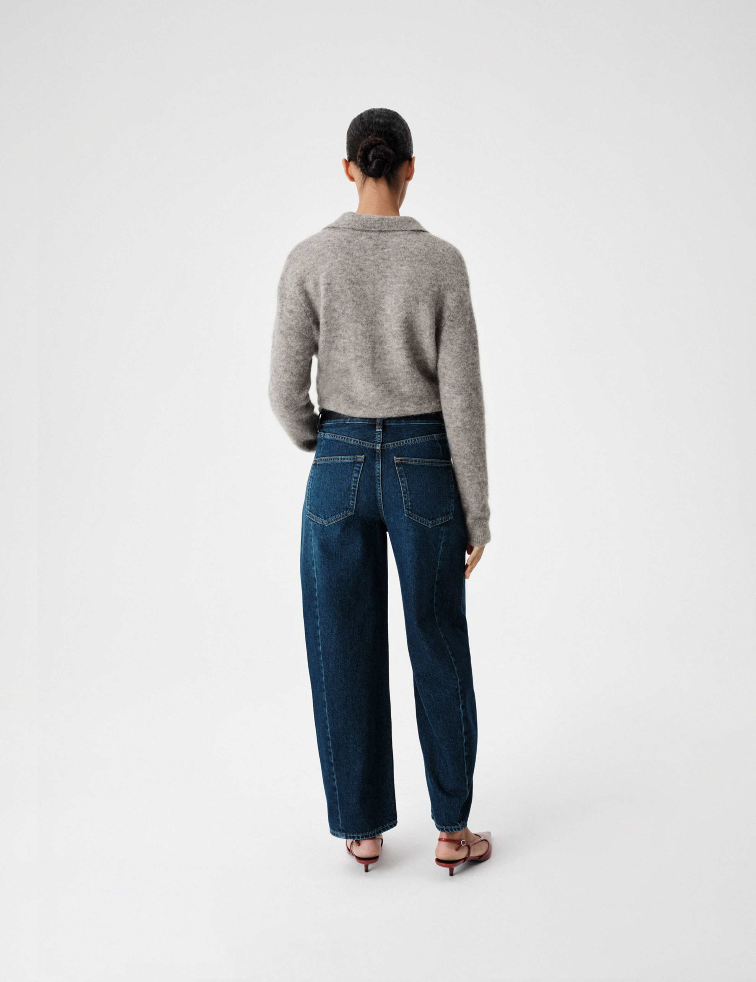 Wool Rich Brushed Collared V-Neck Jumper 6 of 6