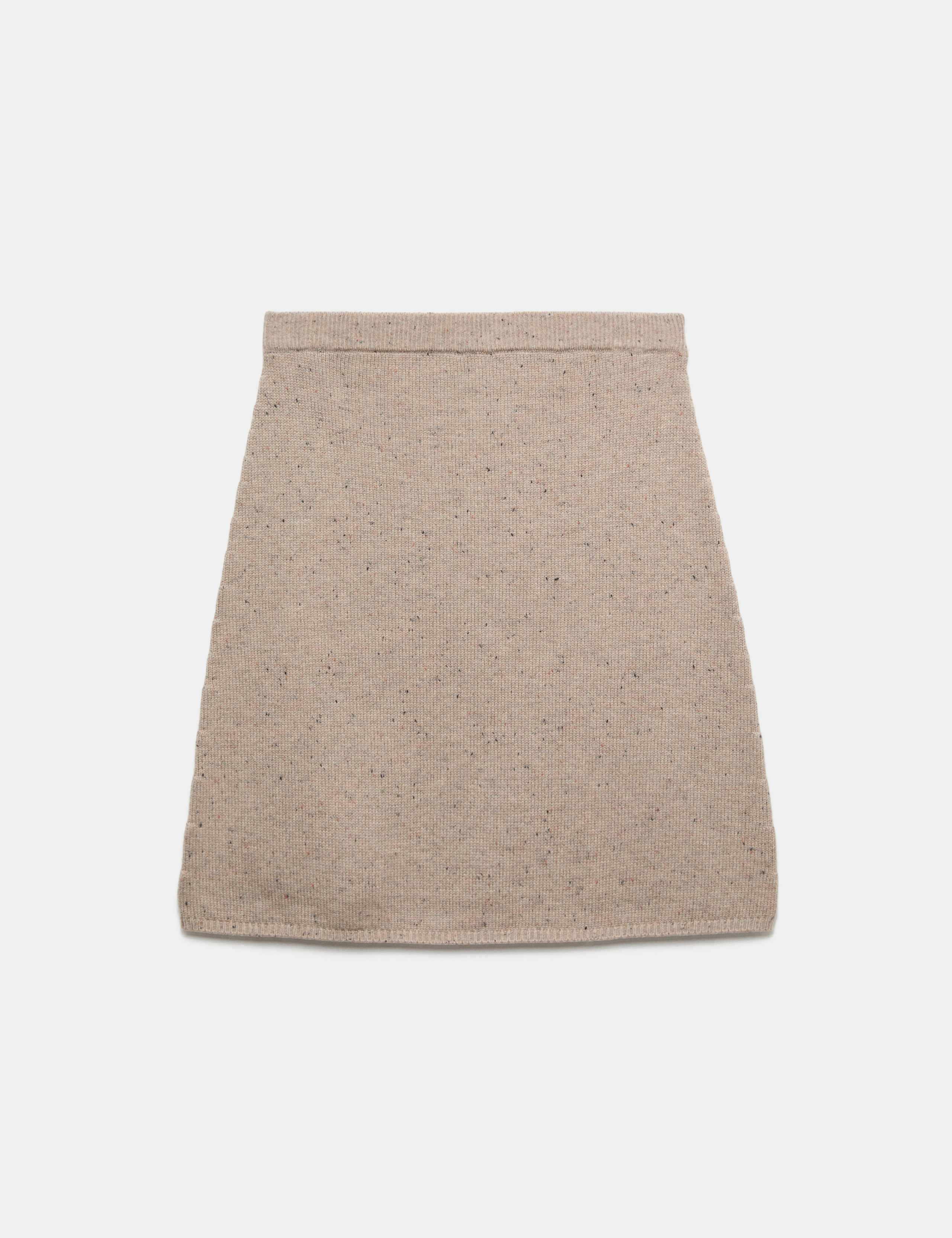 Lambswool Blend Neppy Knitted Knee Length Skirt 2 of 5