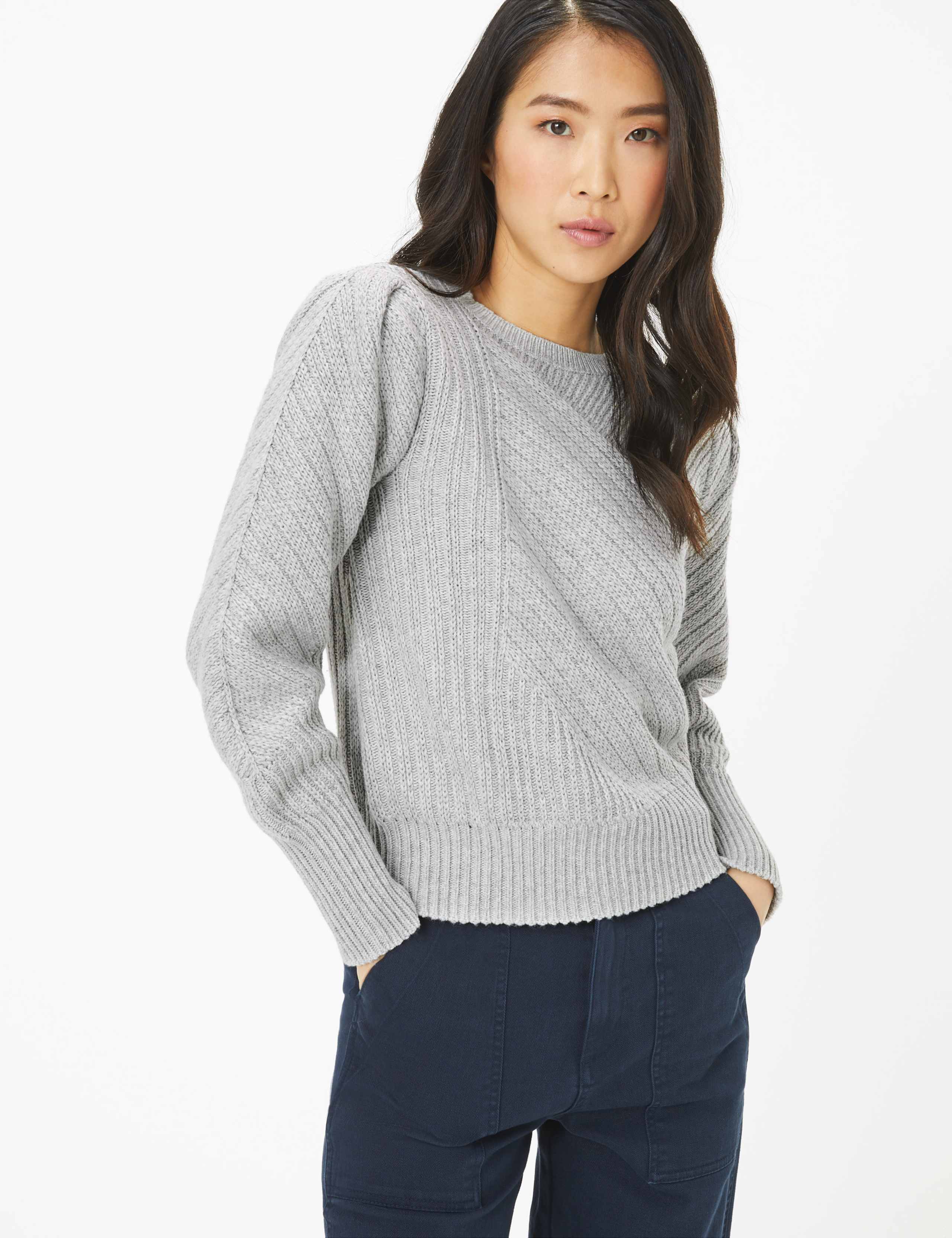 Ribbed Blouson Sleeve Jumper 1 of 4