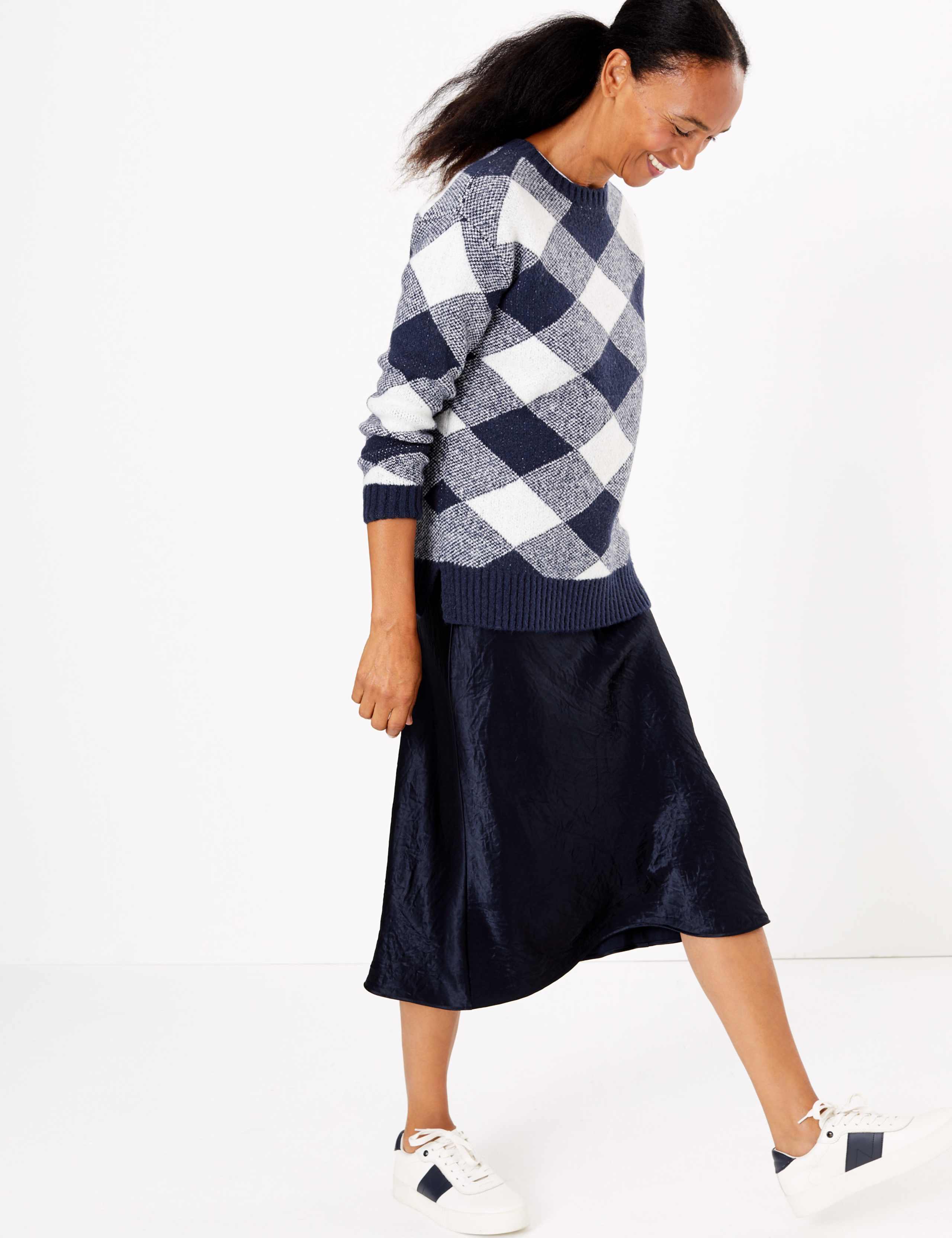 Checked Relaxed Fit Jumper 1 of 4