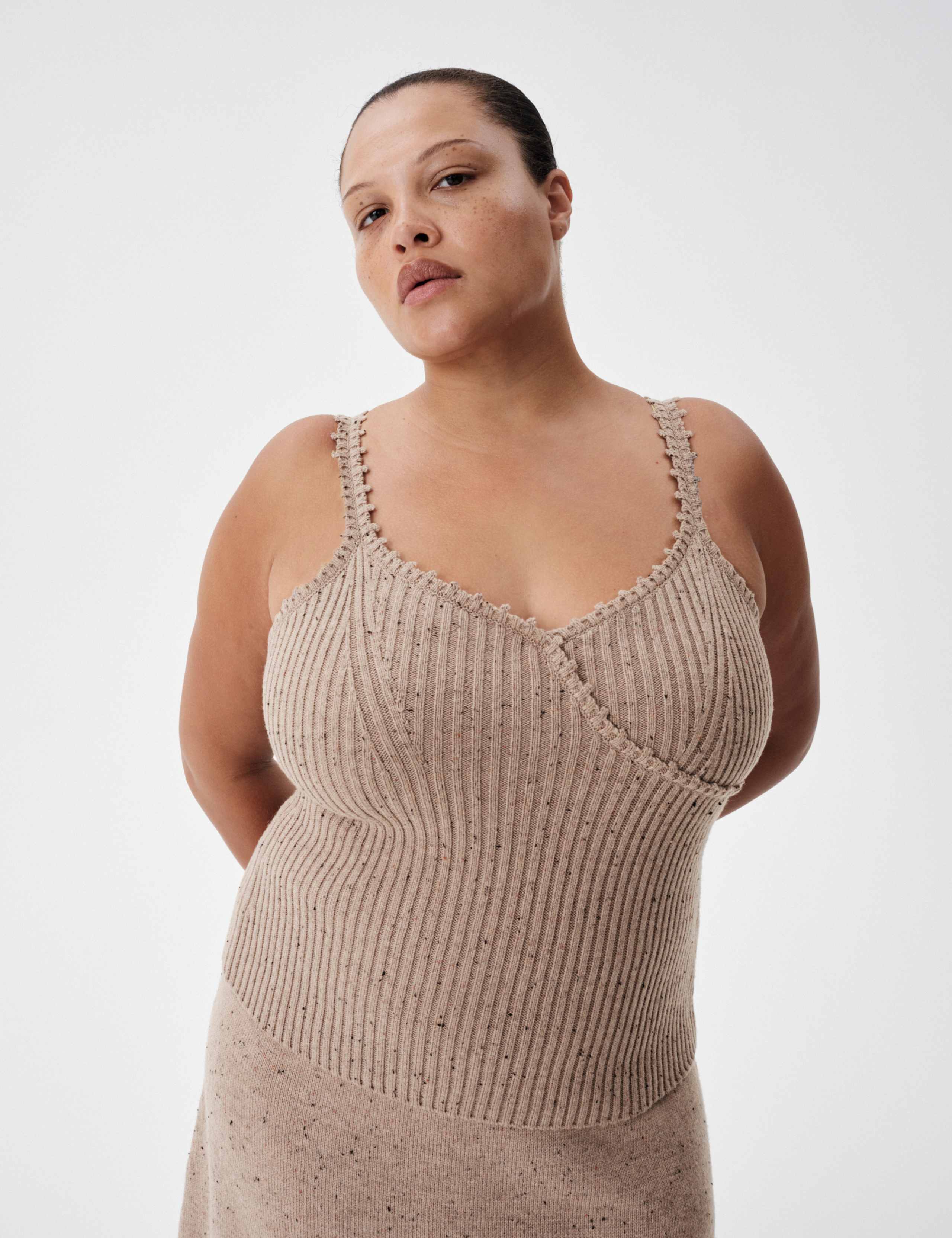 Lambswool Blend Neppy Knitted Ribbed Cami Top 4 of 6