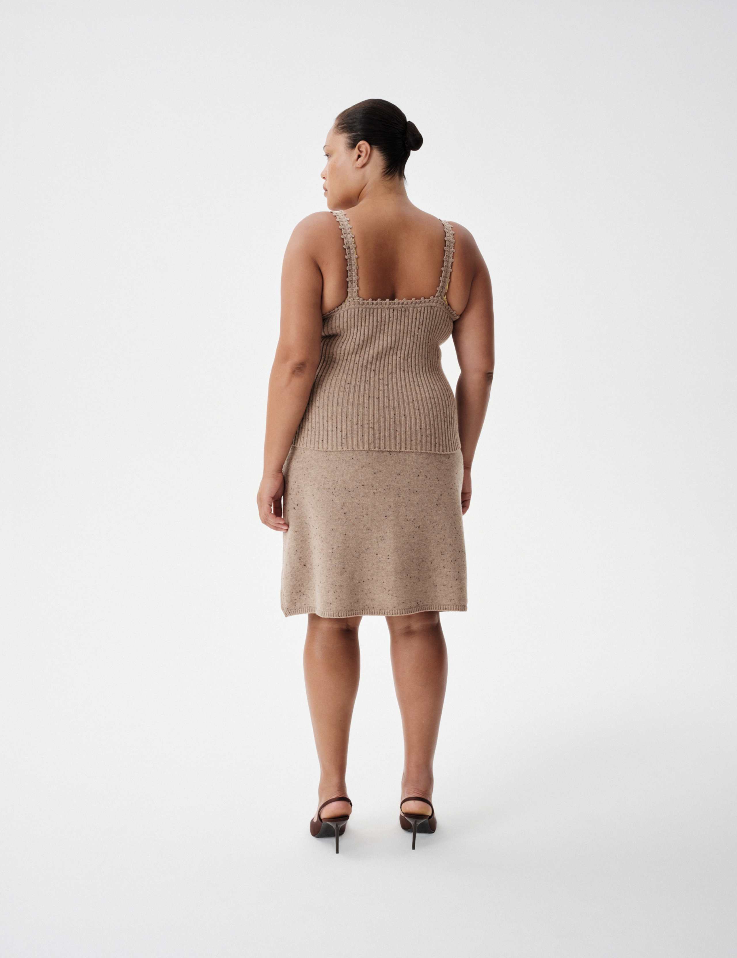 Lambswool Blend Neppy Knitted Ribbed Cami Top 6 of 6
