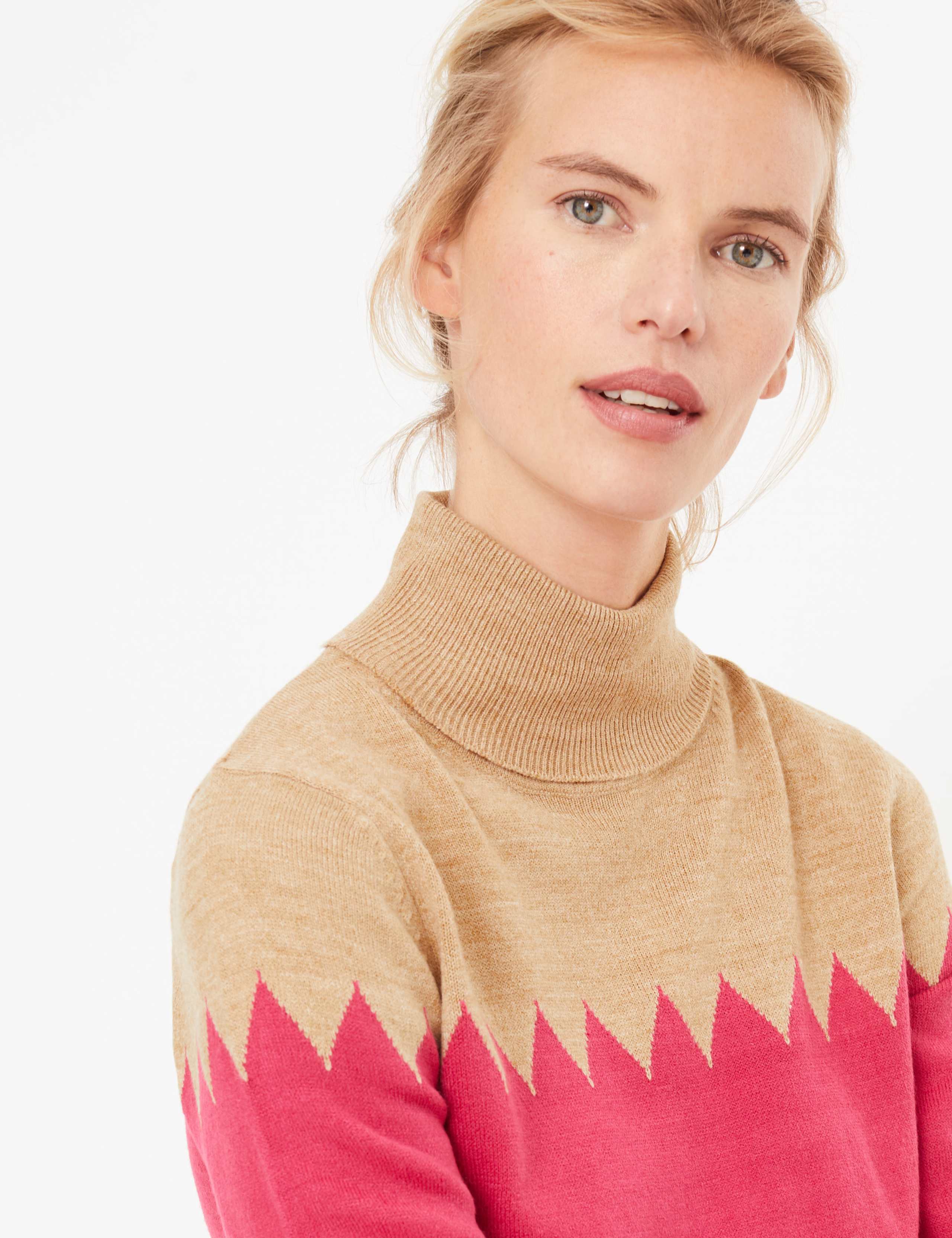 Cashmilon™ Colour Block Roll Neck Jumper 3 of 4
