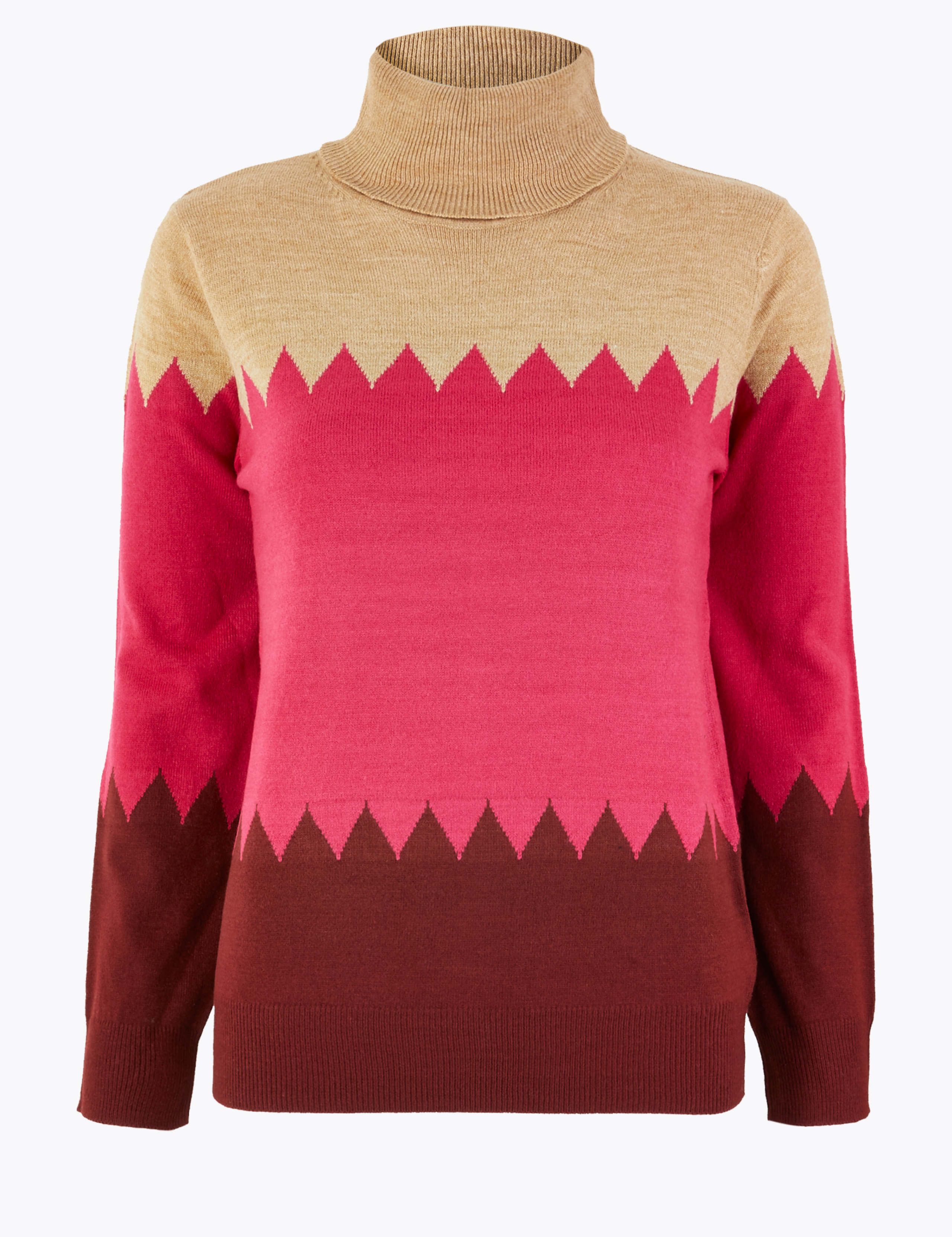 Cashmilon™ Colour Block Roll Neck Jumper 2 of 4