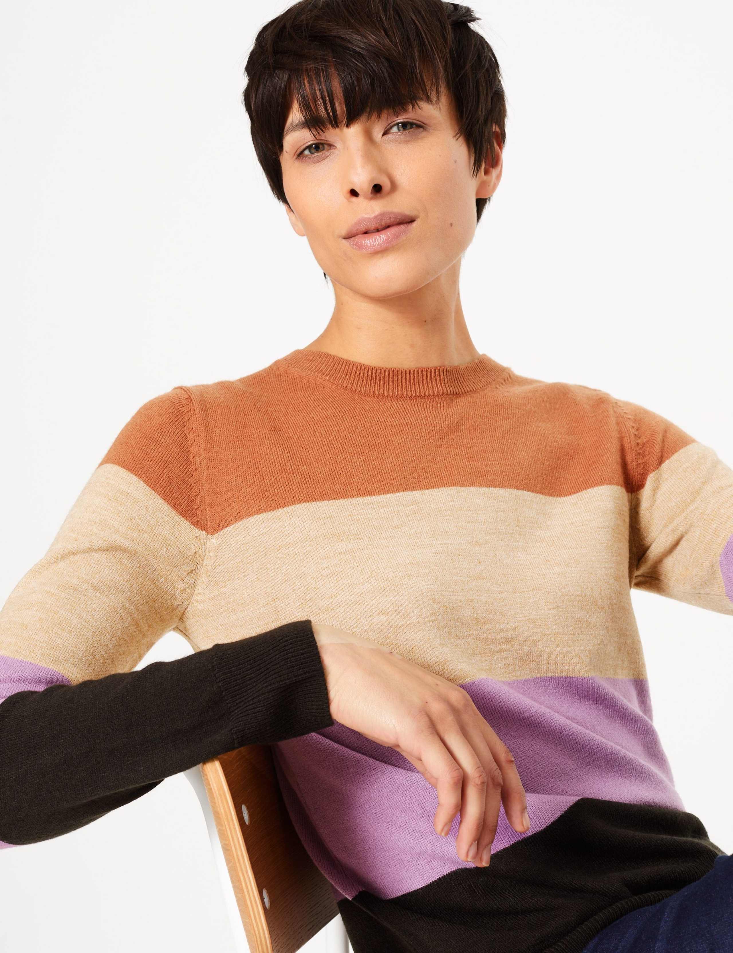 Colour Block Striped Jumper 1 of 4