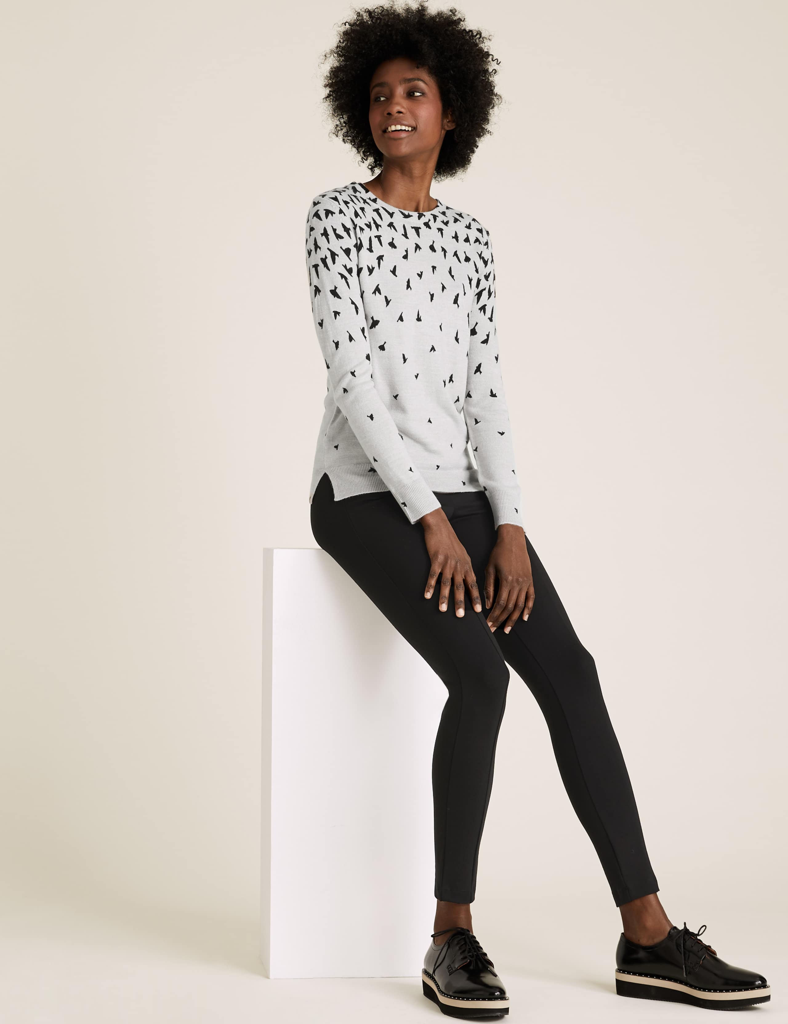 Supersoft Bird Print Crew Neck Jumper 3 of 4