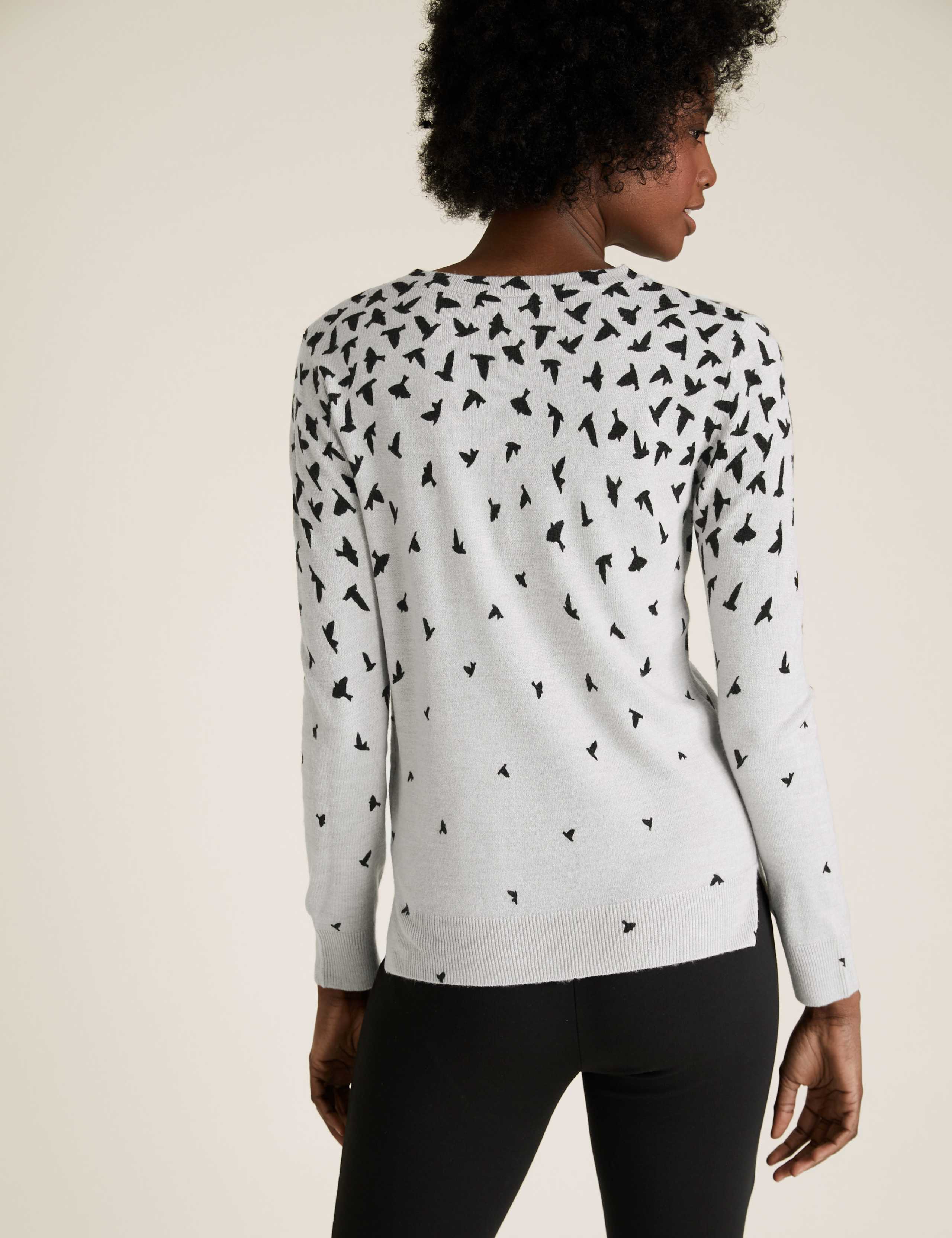 Supersoft Bird Print Crew Neck Jumper 4 of 4