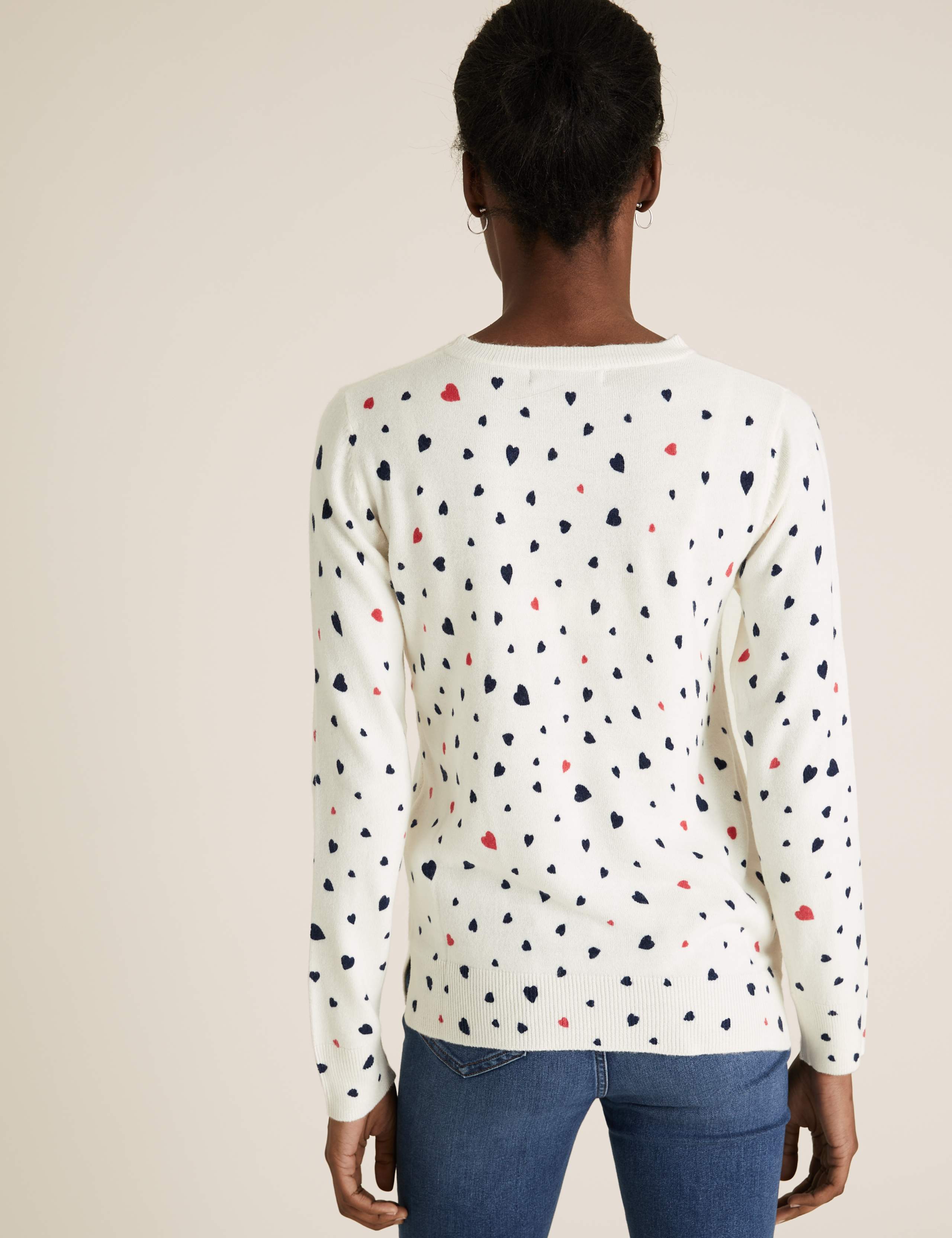 Supersoft Heart Print Crew Neck Jumper 4 of 4