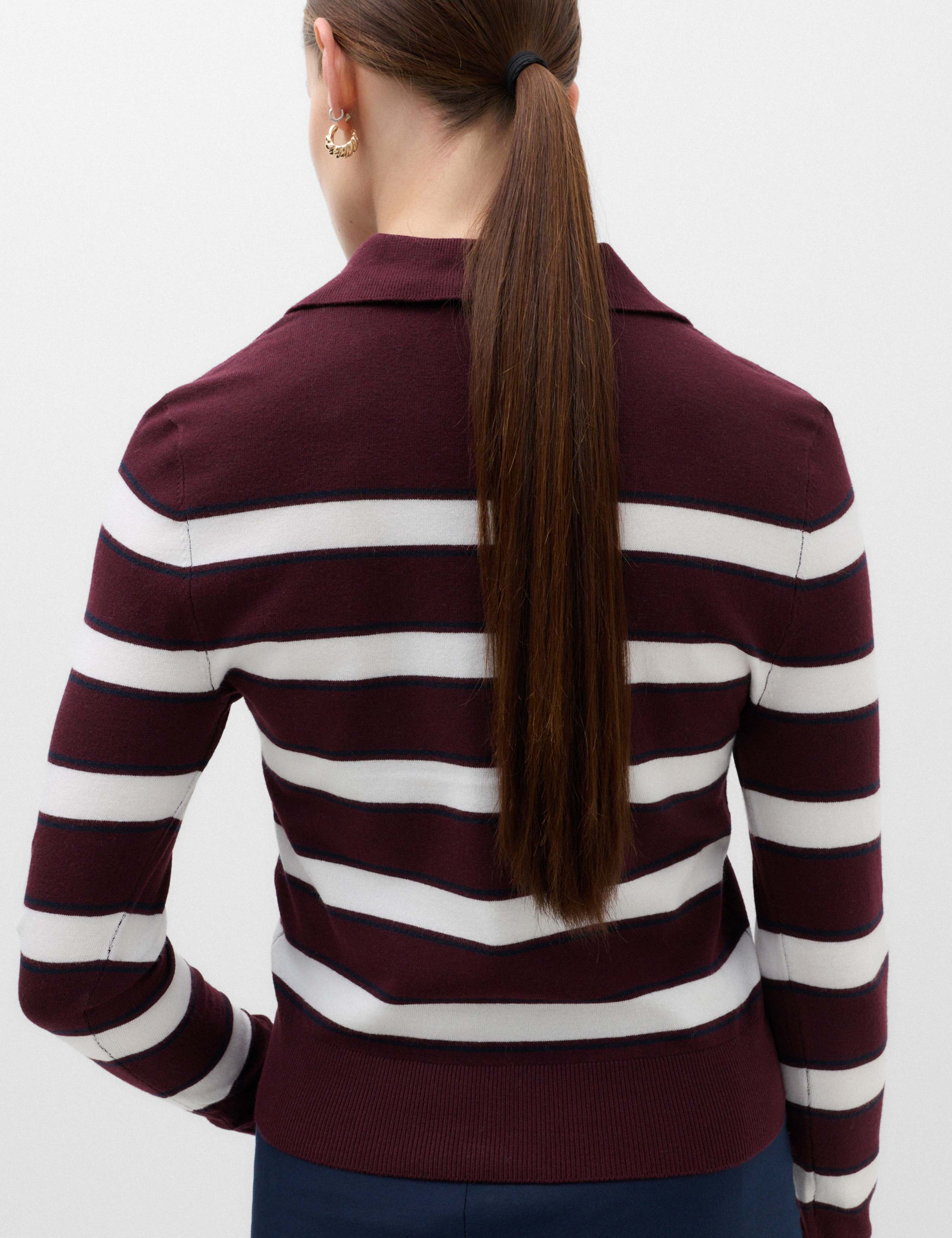 Collared Striped Slim Jumper with Wool 4 of 5