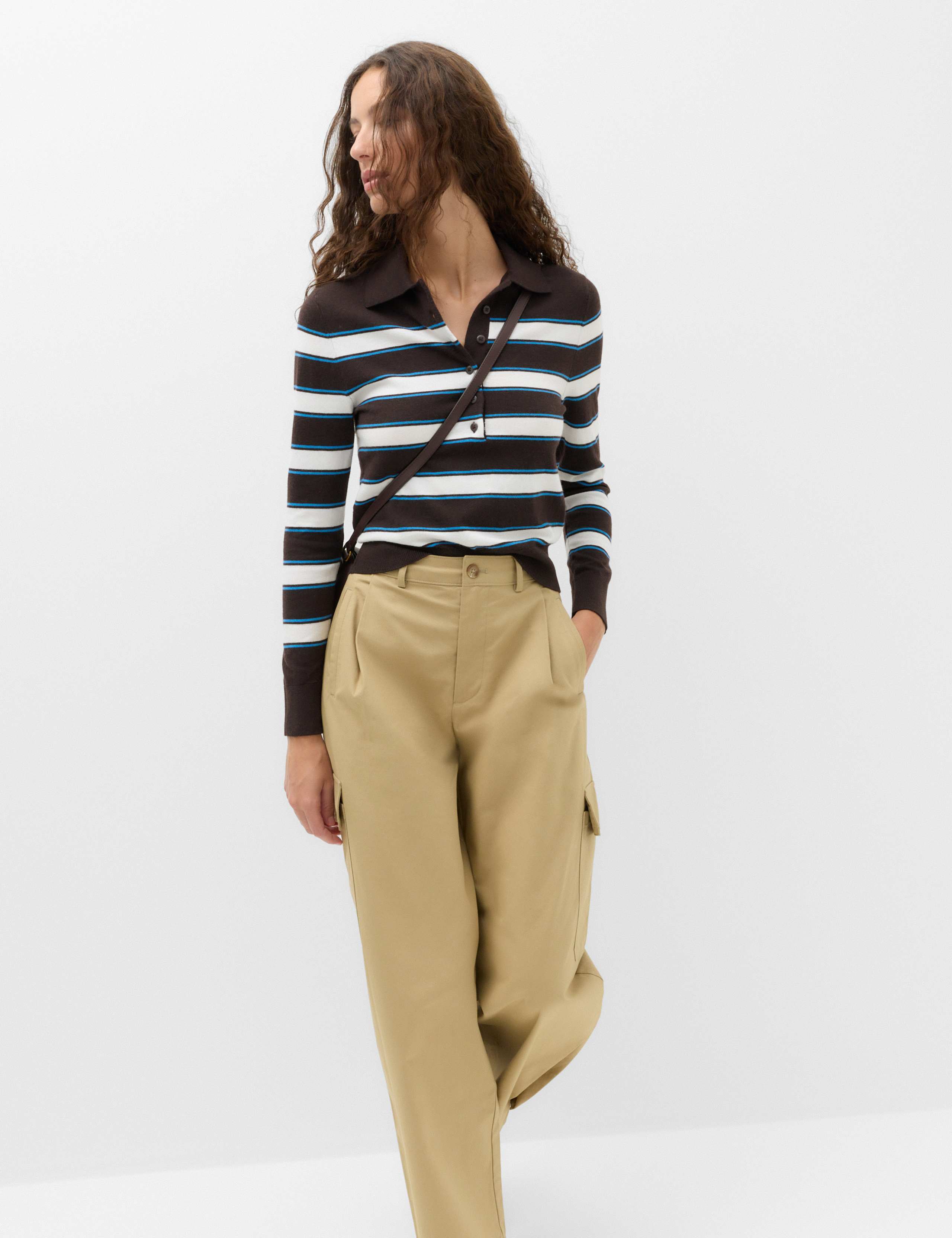 Collared Striped Slim Jumper with Wool 5 of 5
