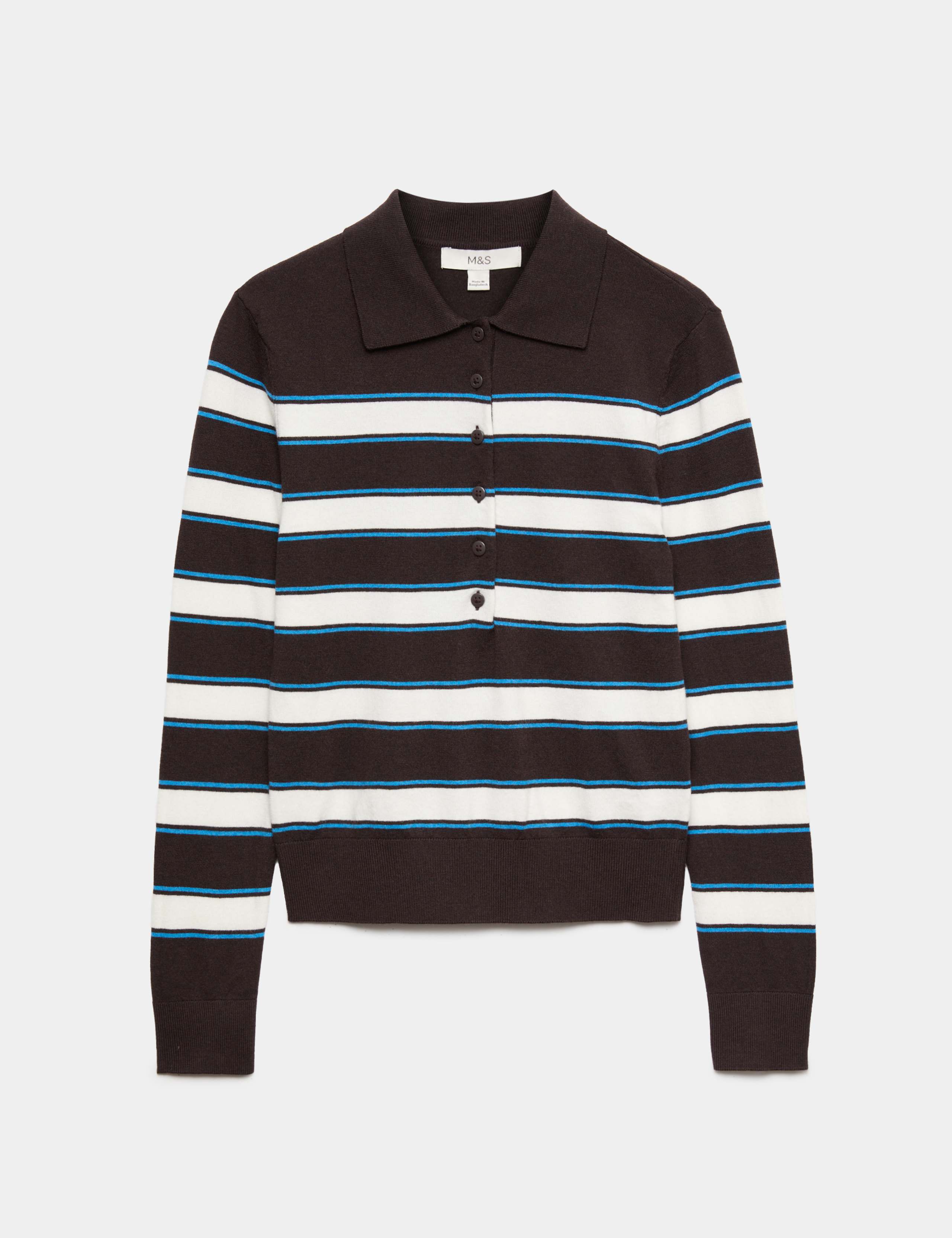 Collared Striped Slim Jumper with Wool 2 of 5