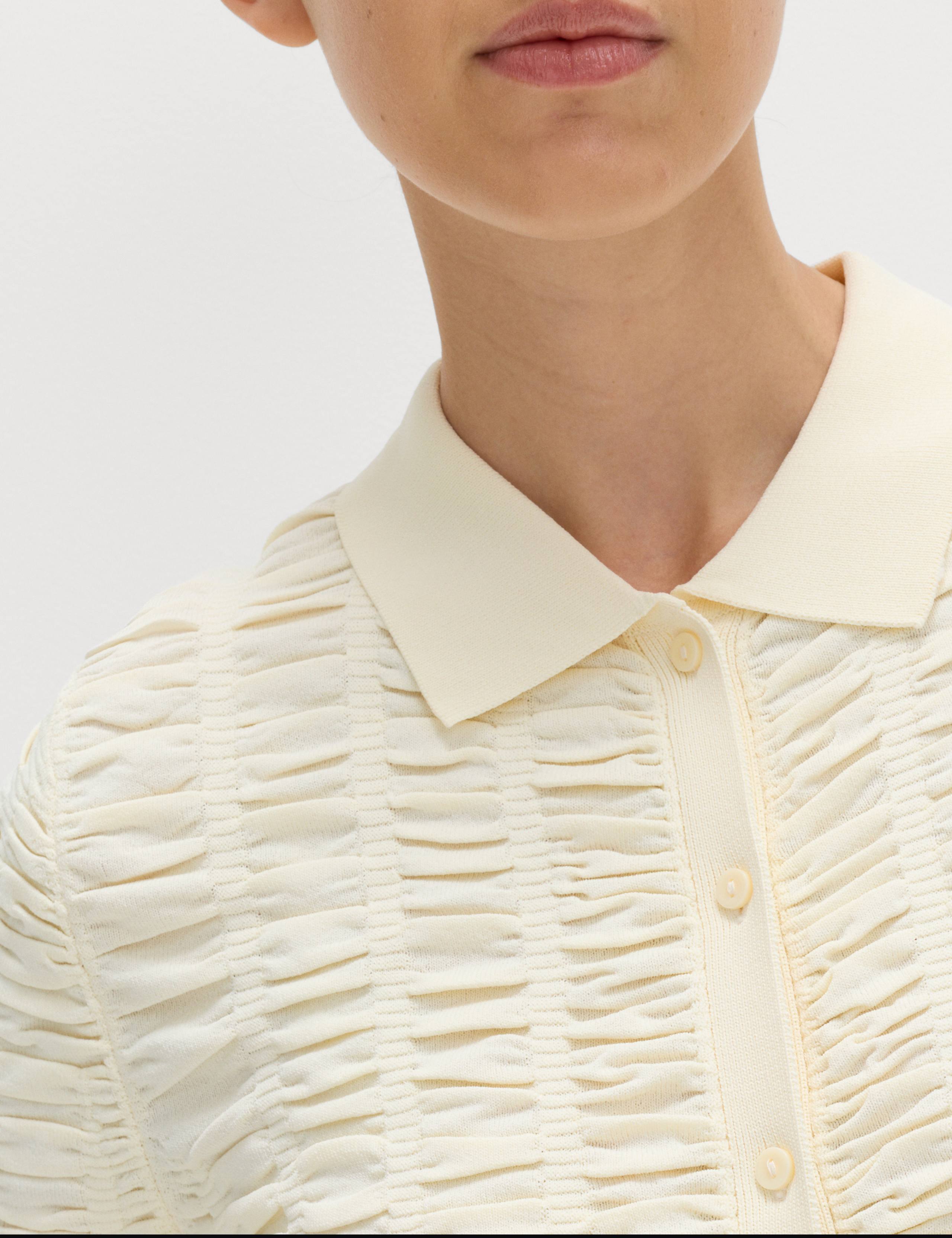 Textured Collared Fitted Cardigan 3 of 6