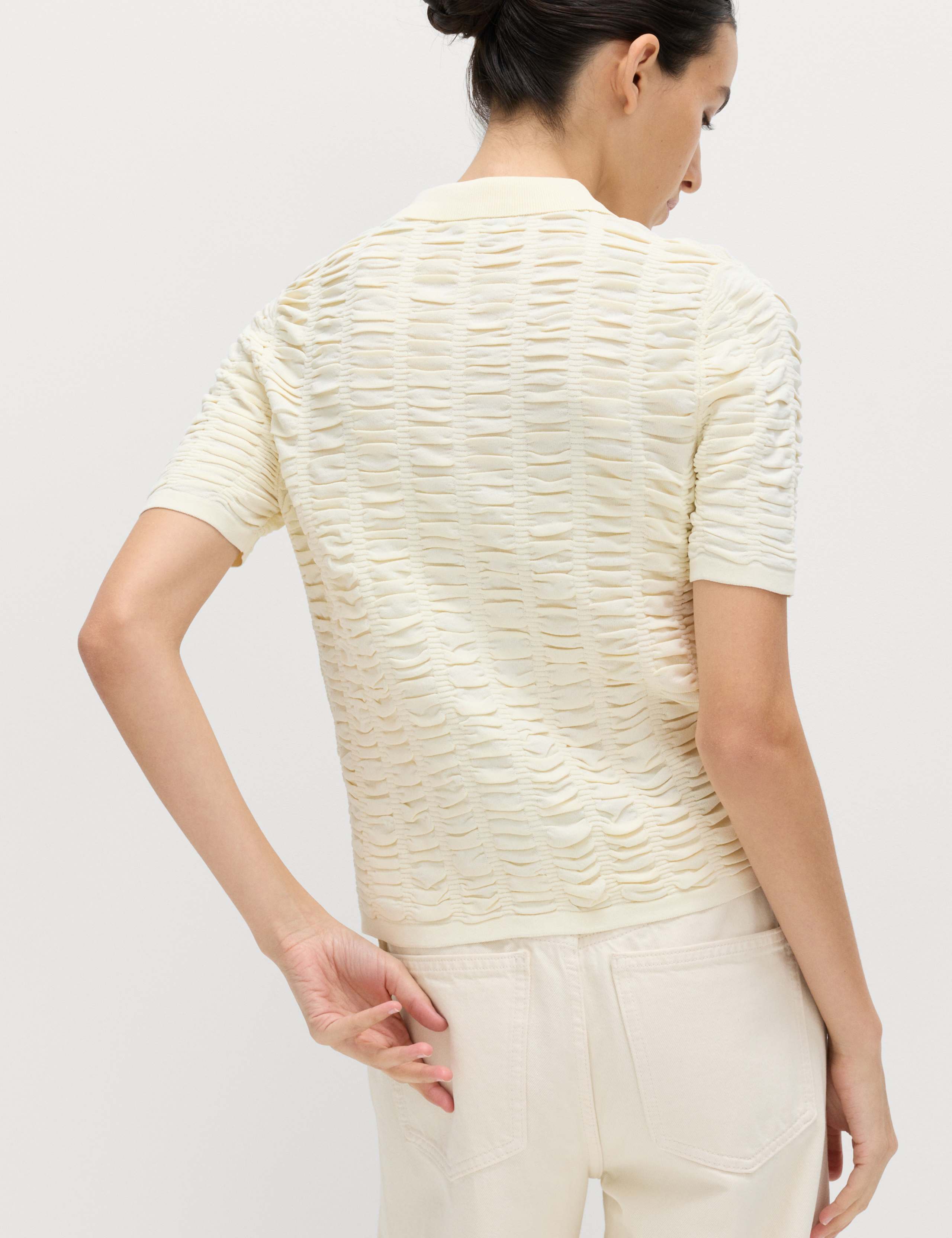 Textured Collared Fitted Cardigan 5 of 6