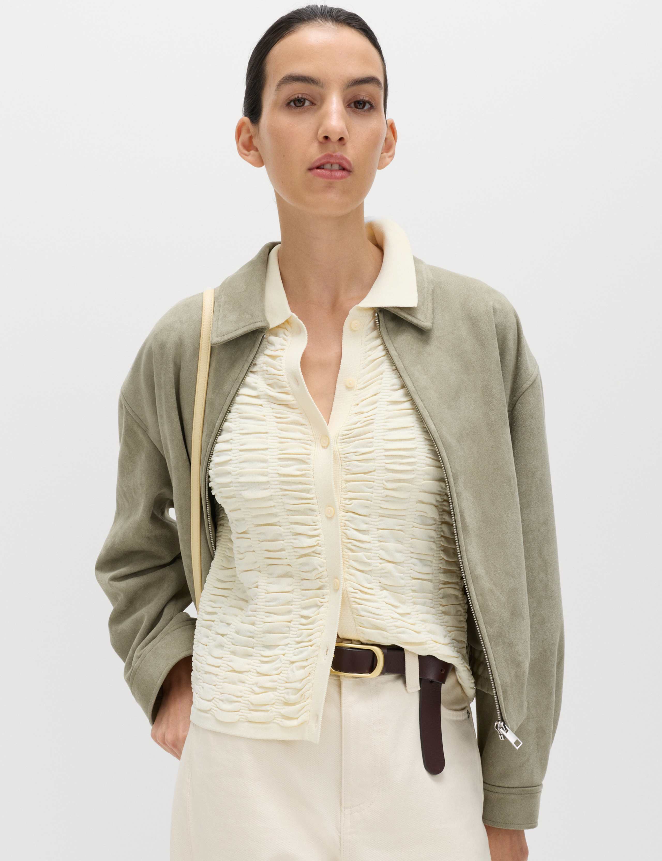 Textured Collared Fitted Cardigan 6 of 6