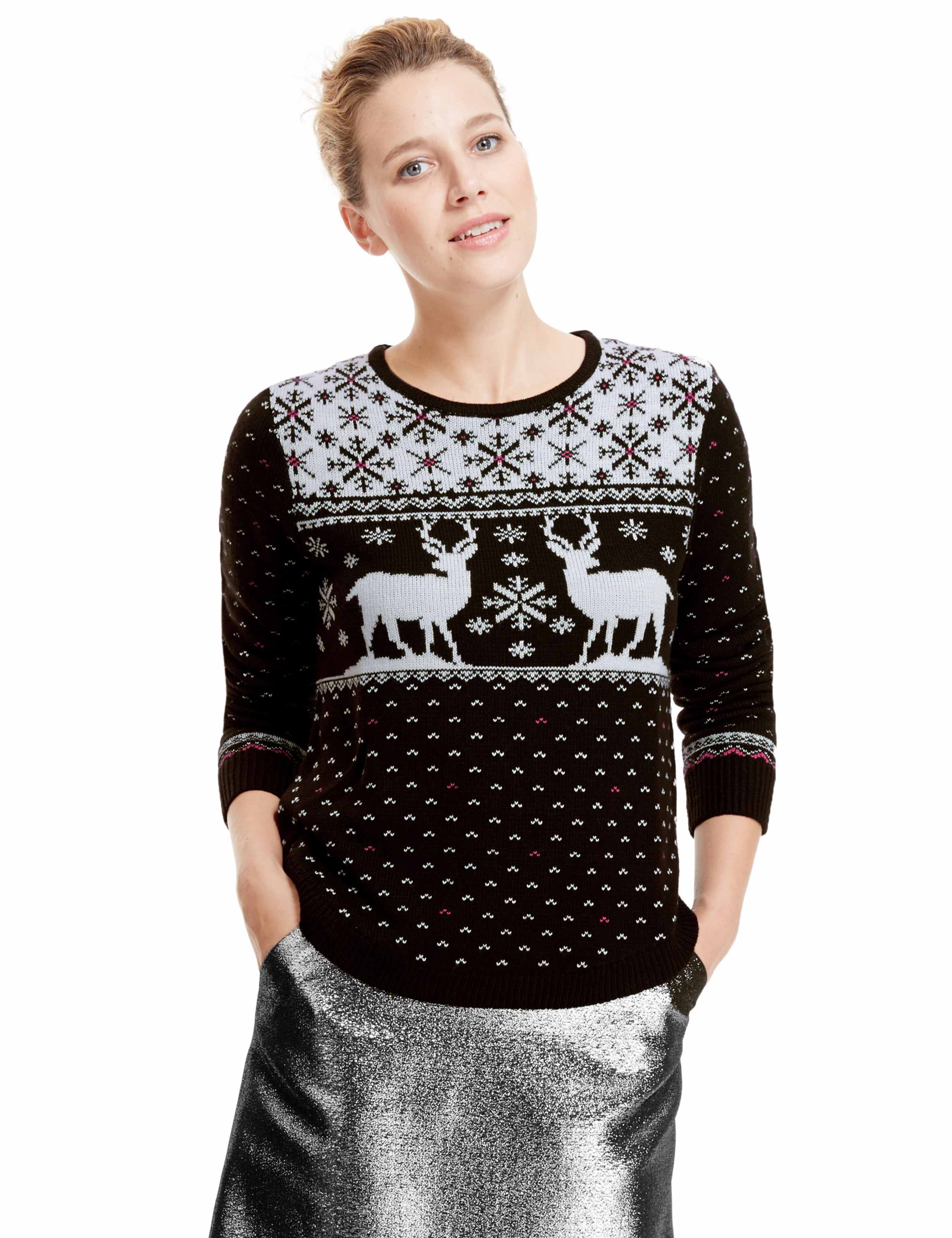 Monochrome Reindeer Jumper 1 of 4