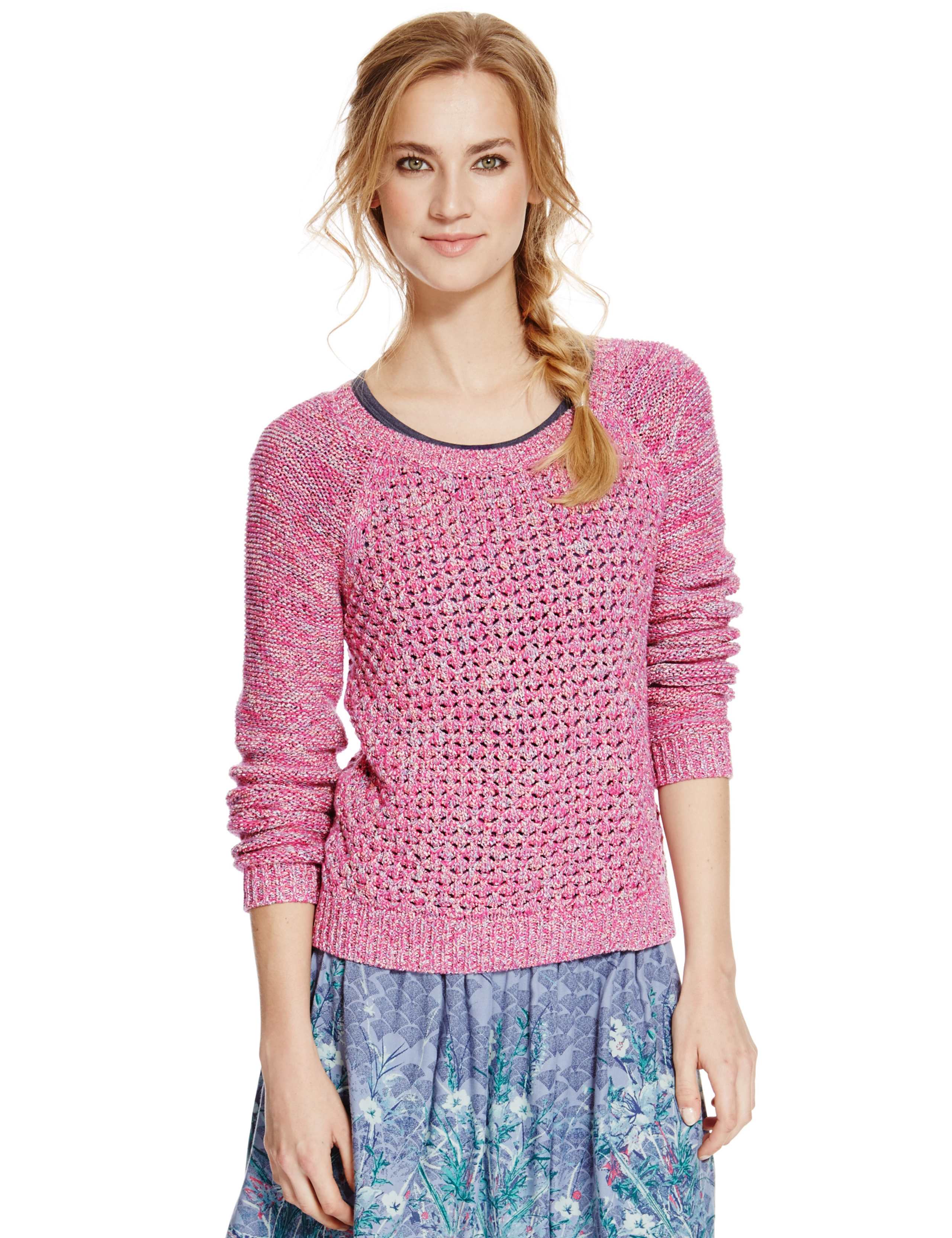 Cotton Rich Diamond Twisted Jumper 1 of 4