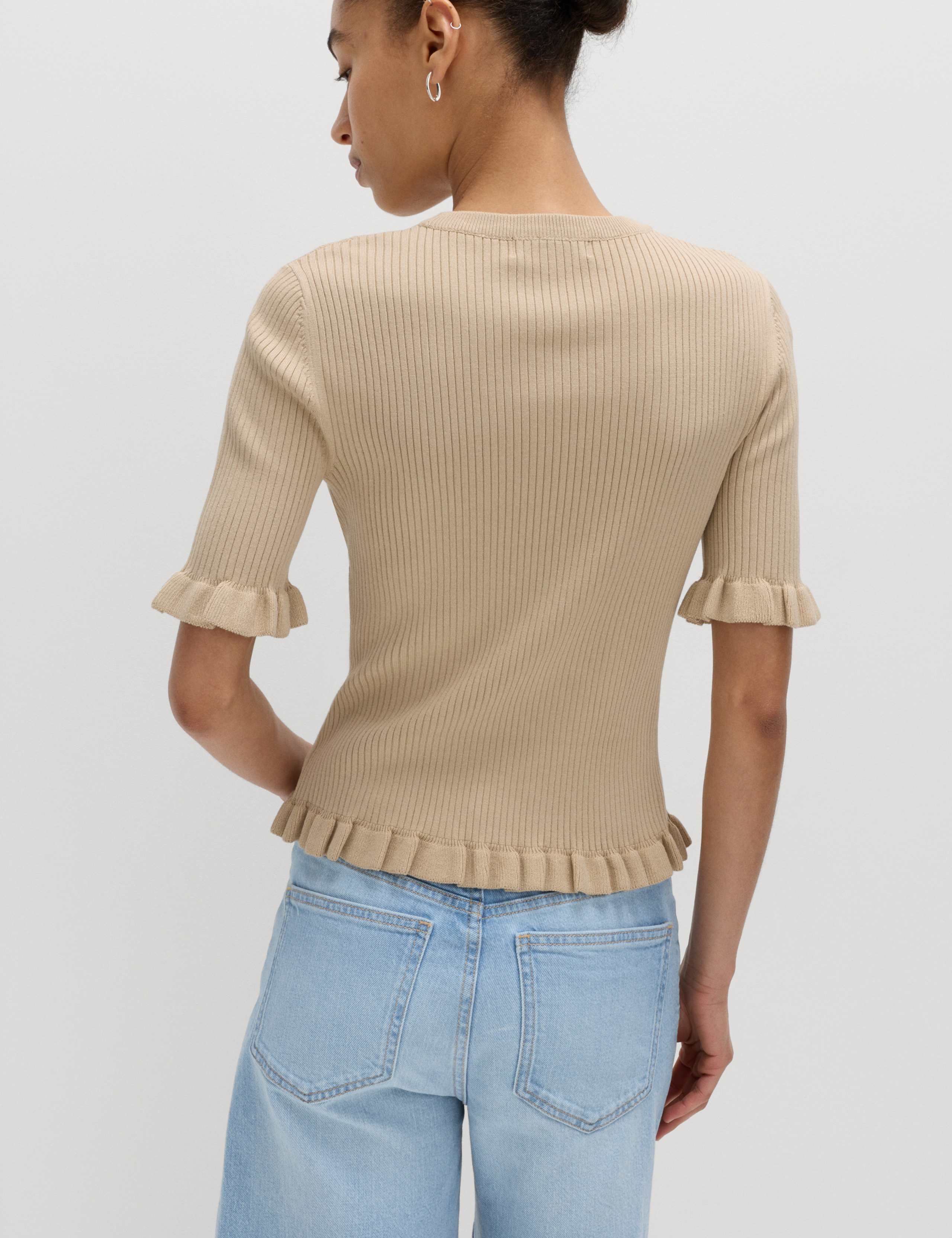 Ribbed Frill Detail Knitted Top 5 of 5
