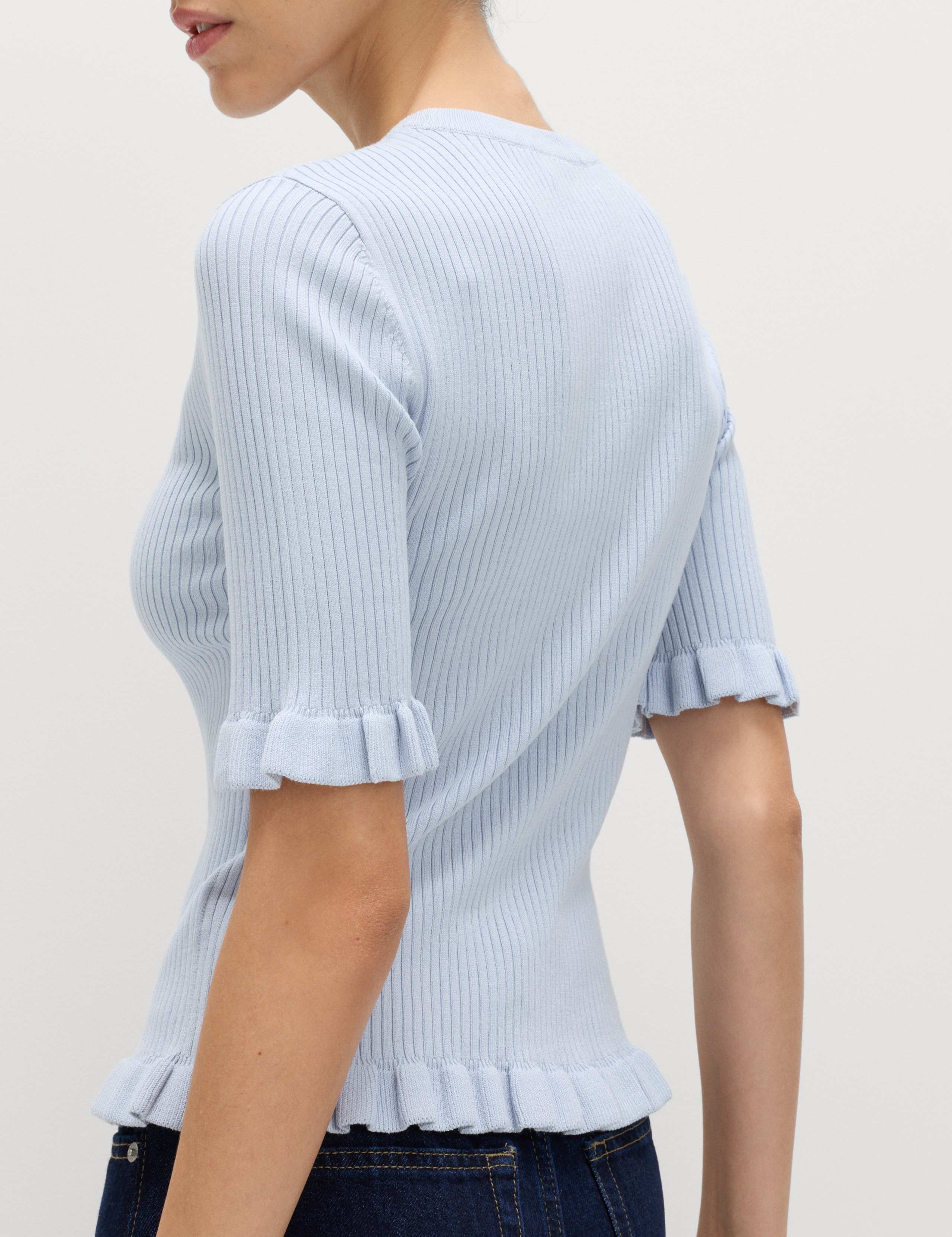 Ribbed Frill Detail Knitted Top 4 of 5