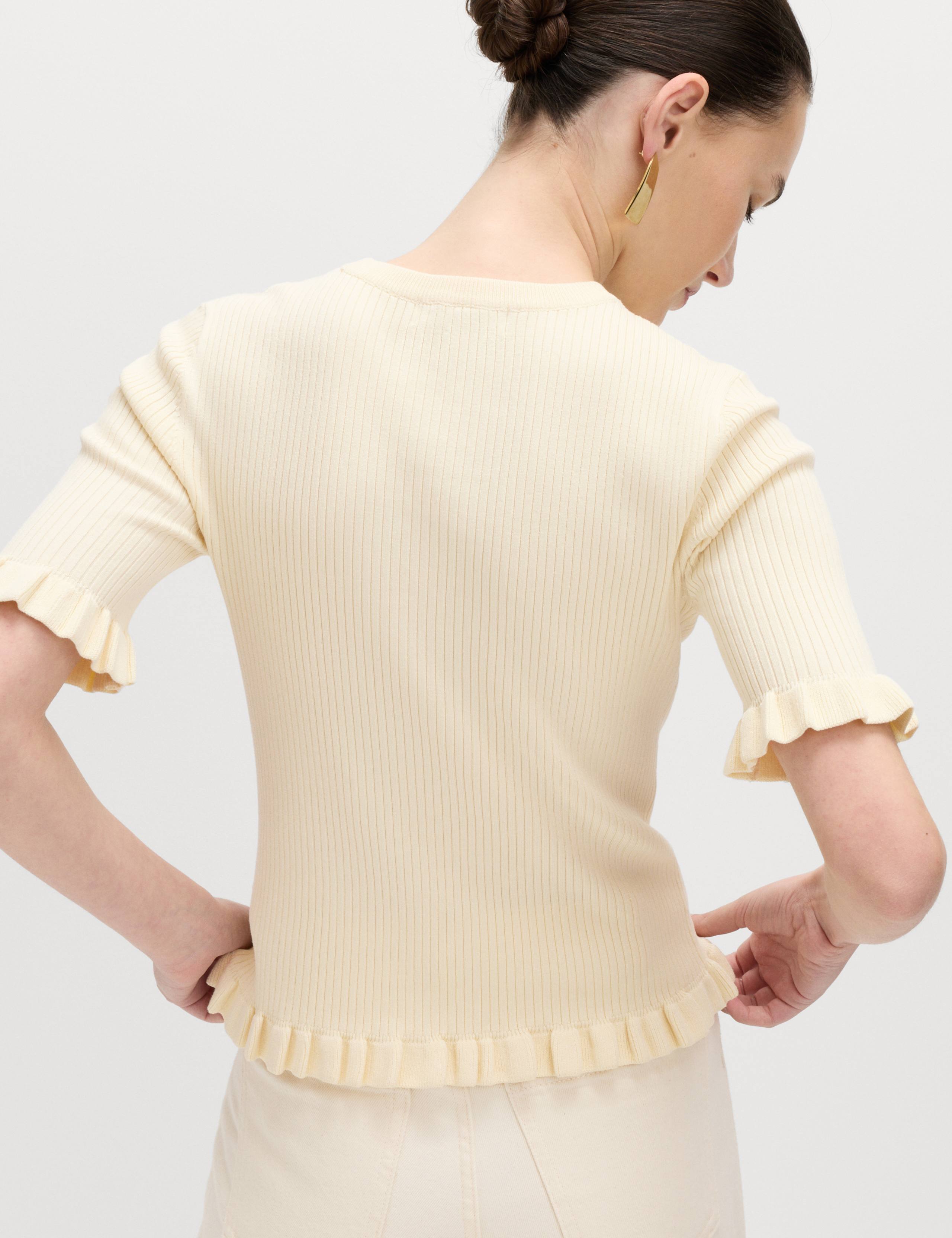 Ribbed Frill Detail Knitted Top 4 of 5