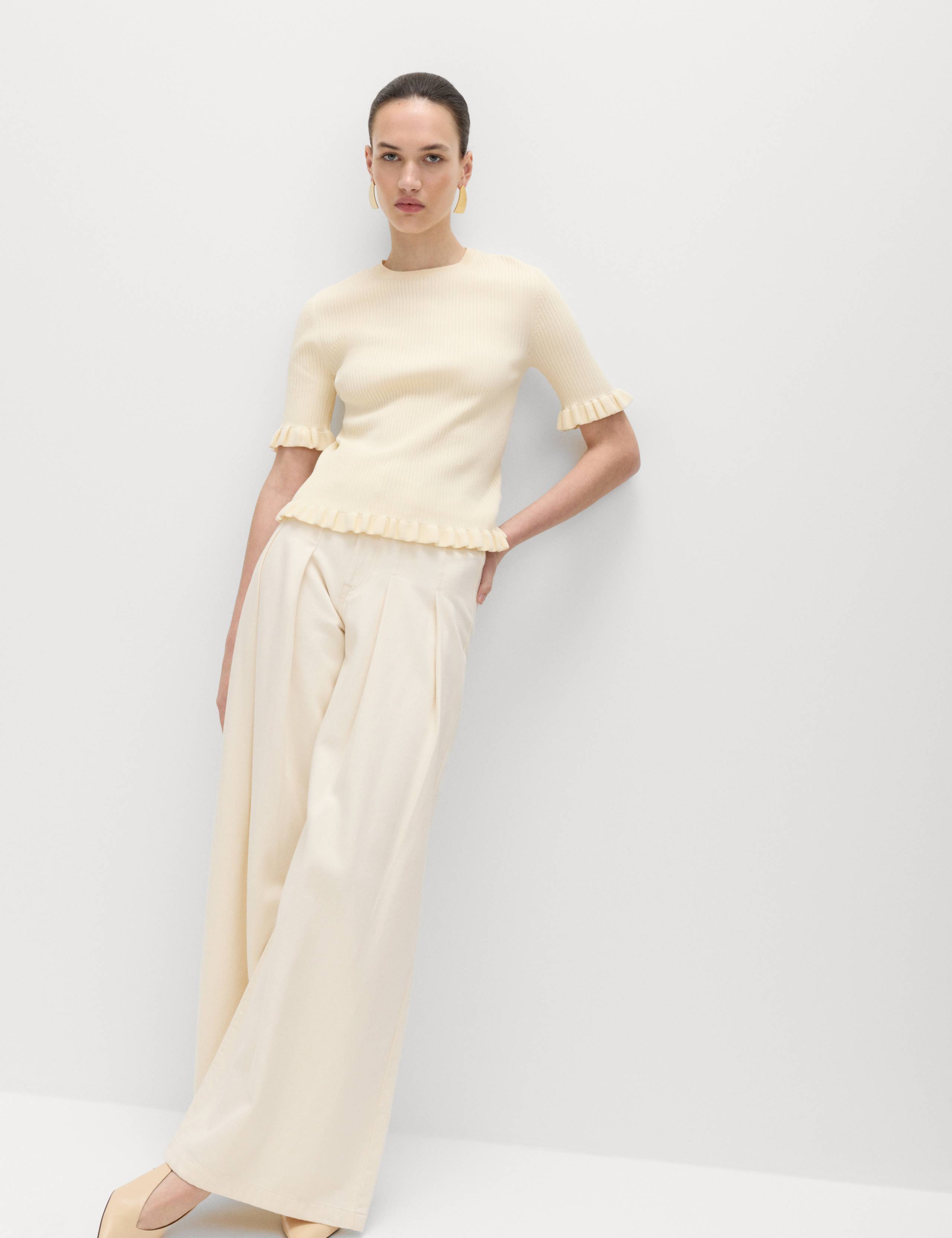 Ribbed Frill Detail Knitted Top 5 of 5