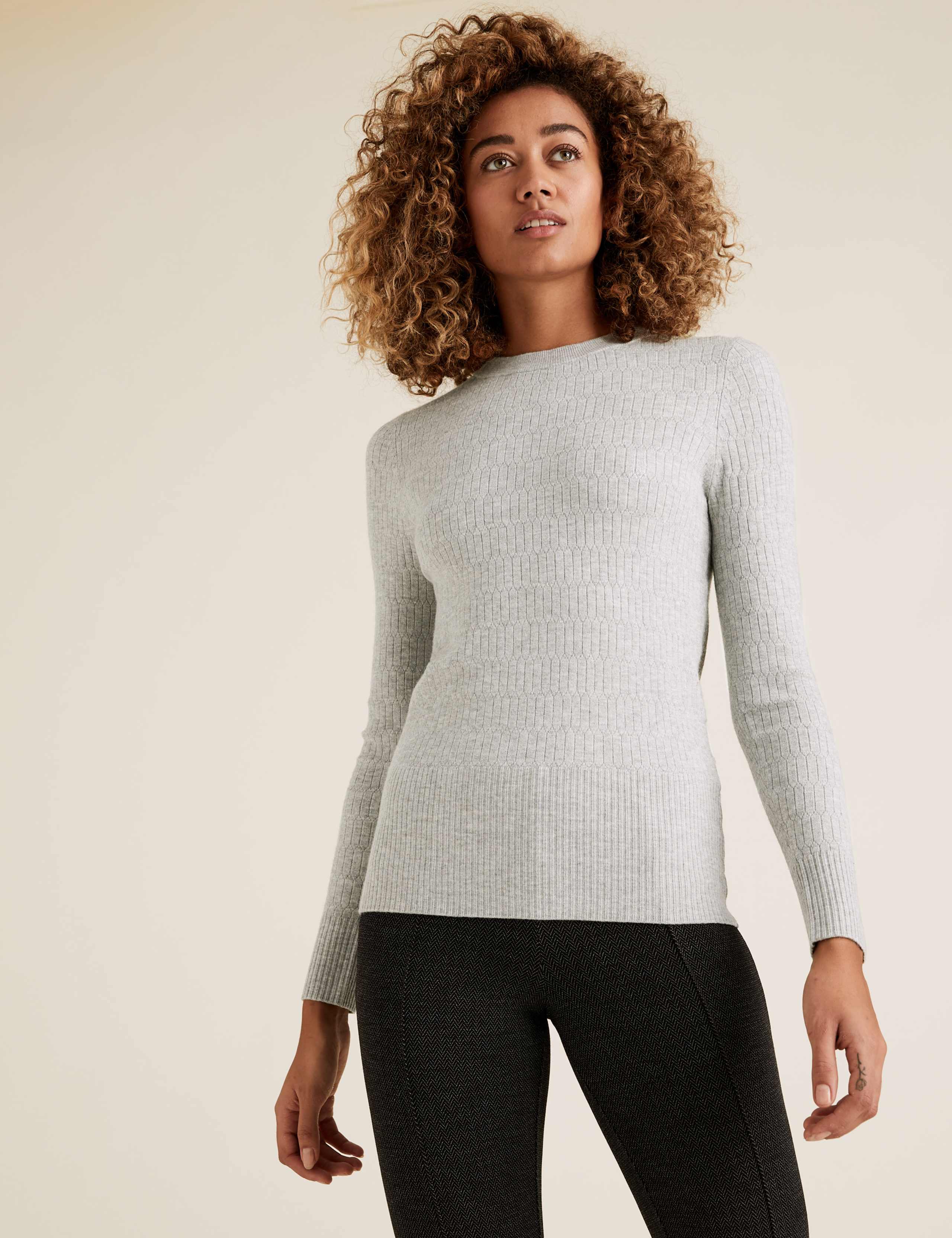 Soft Touch Brick Stitch Crew Neck Jumper 3 of 4