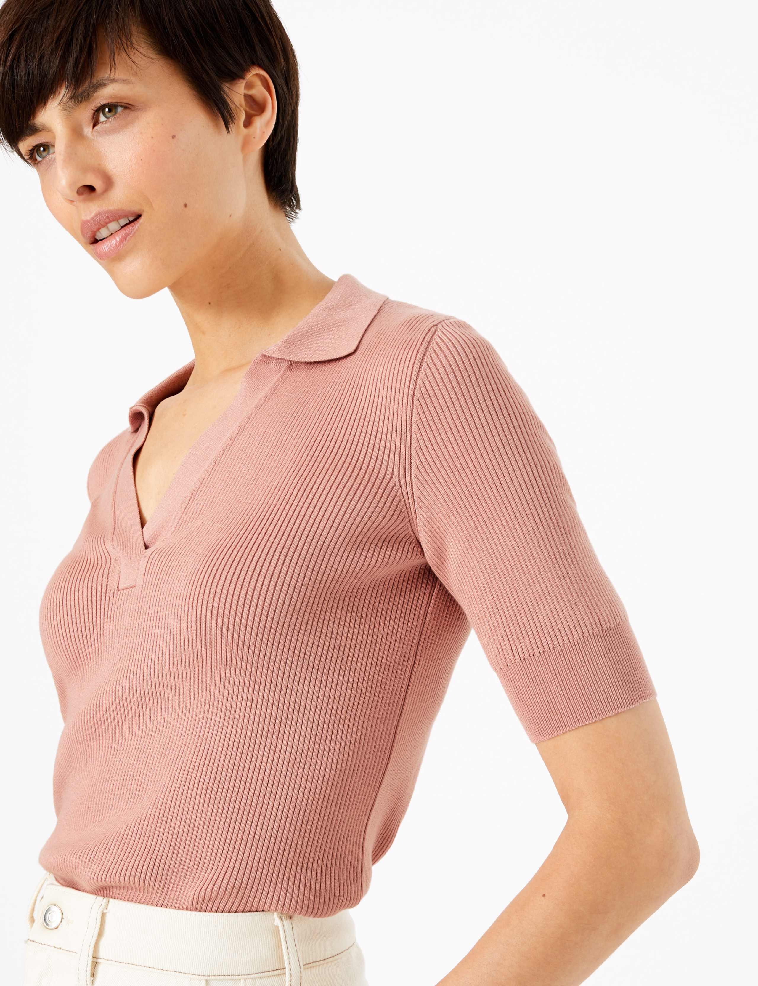 Collared Neck Short Sleeve Jumper 1 of 4