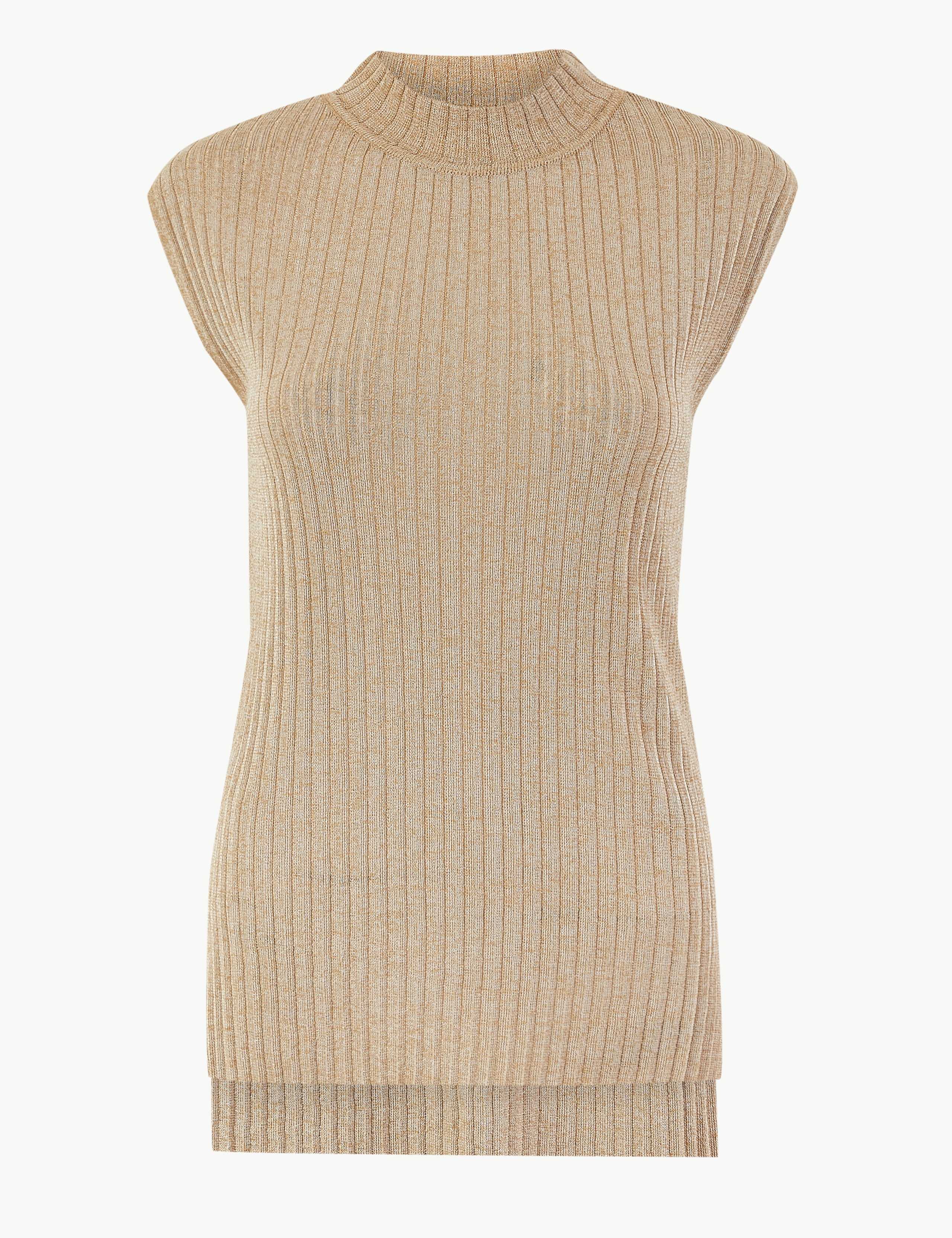 Sheer Turtle Neck Knitted Tunic Top 2 of 4