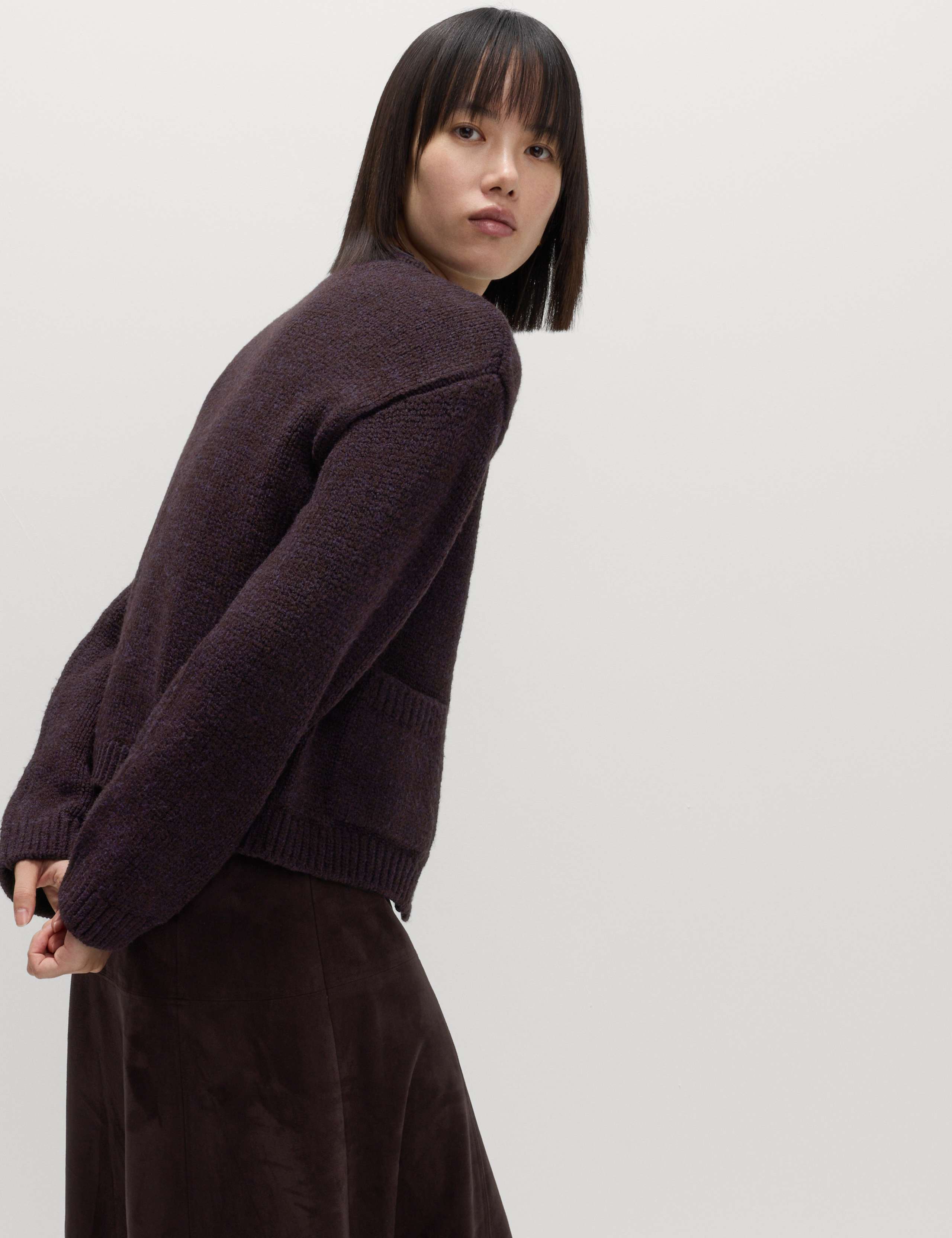 Crew Neck Pocket Detail Cardigan 6 of 6