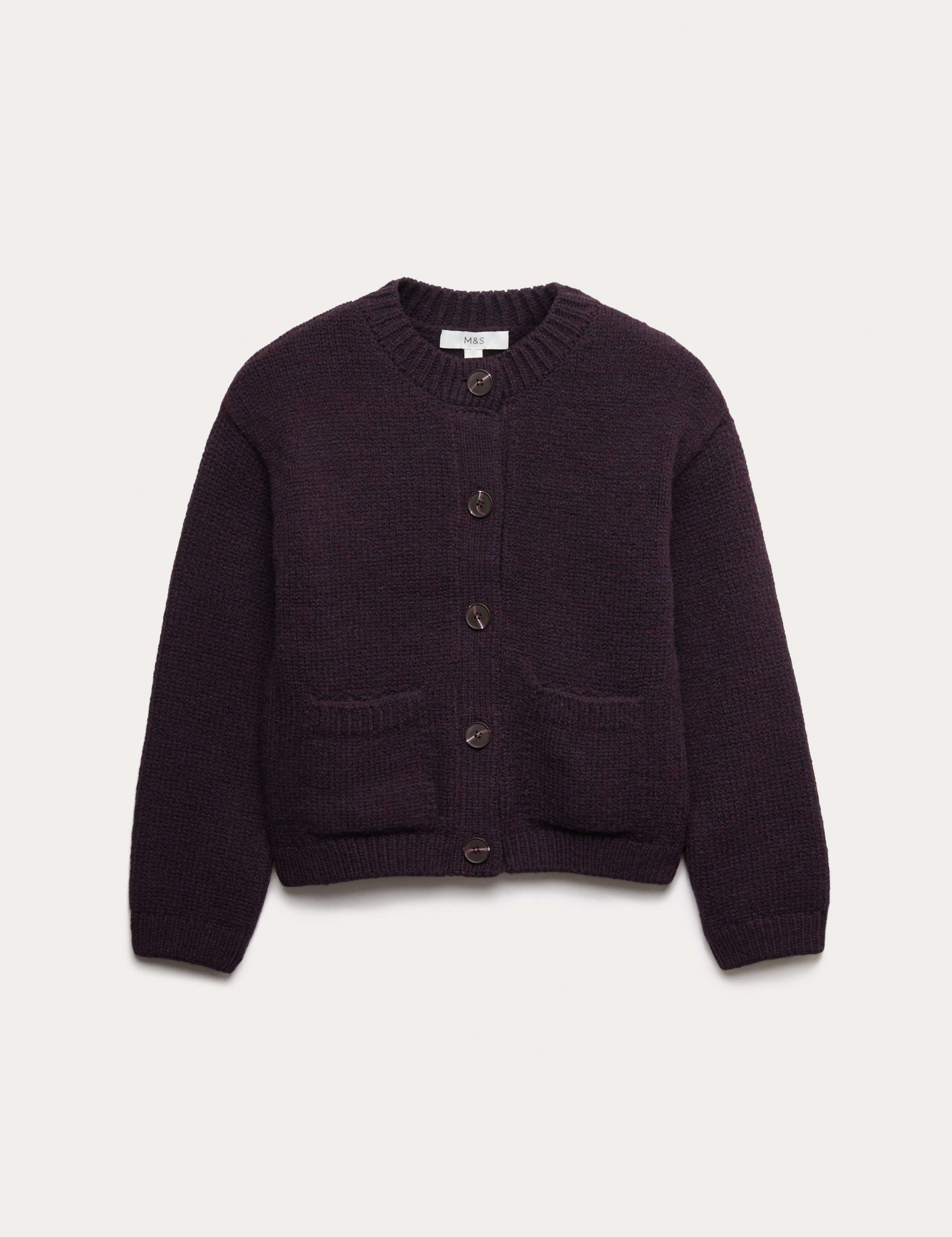 Crew Neck Pocket Detail Cardigan 2 of 6