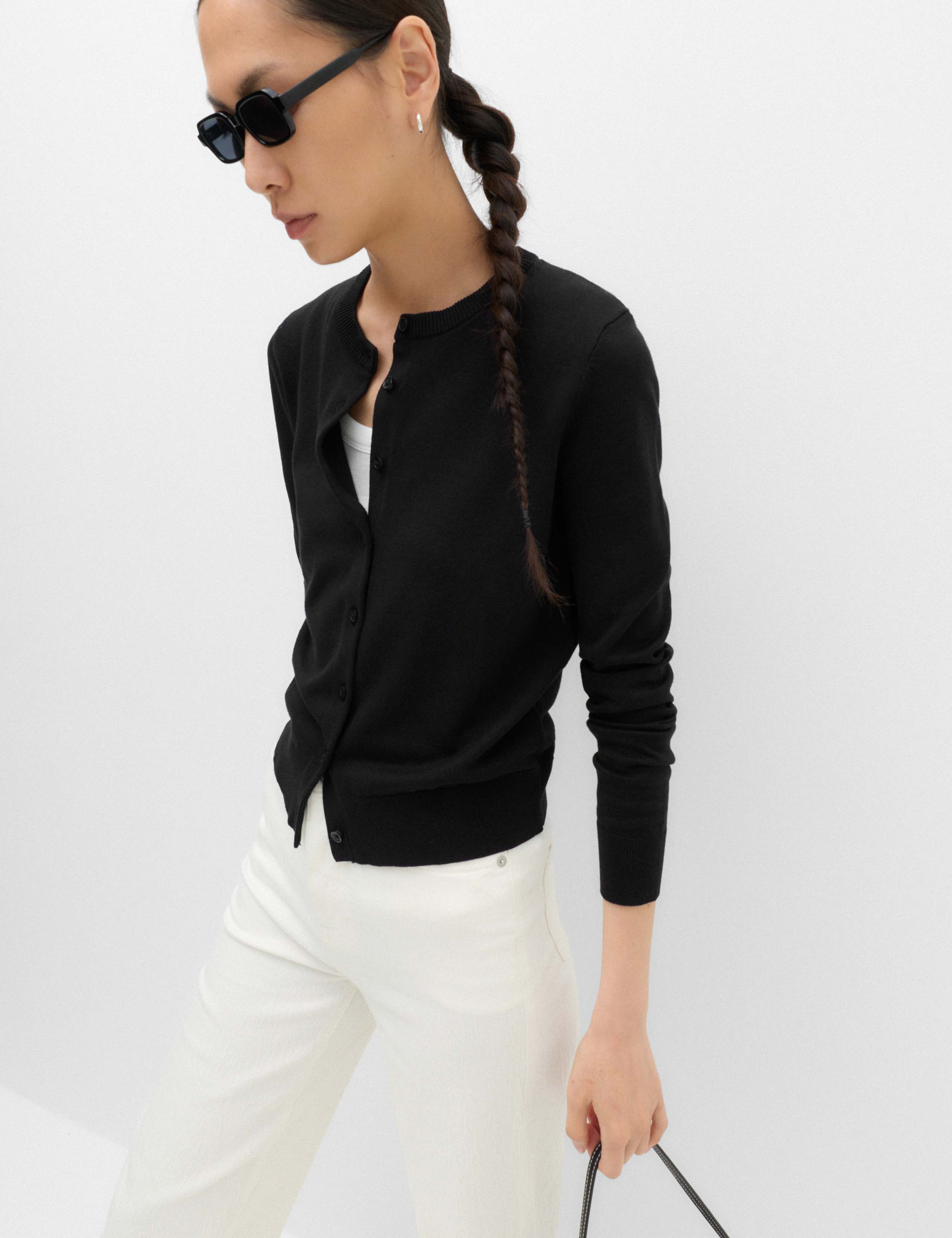 Crew Neck Button Through Cardigan 1 of 4