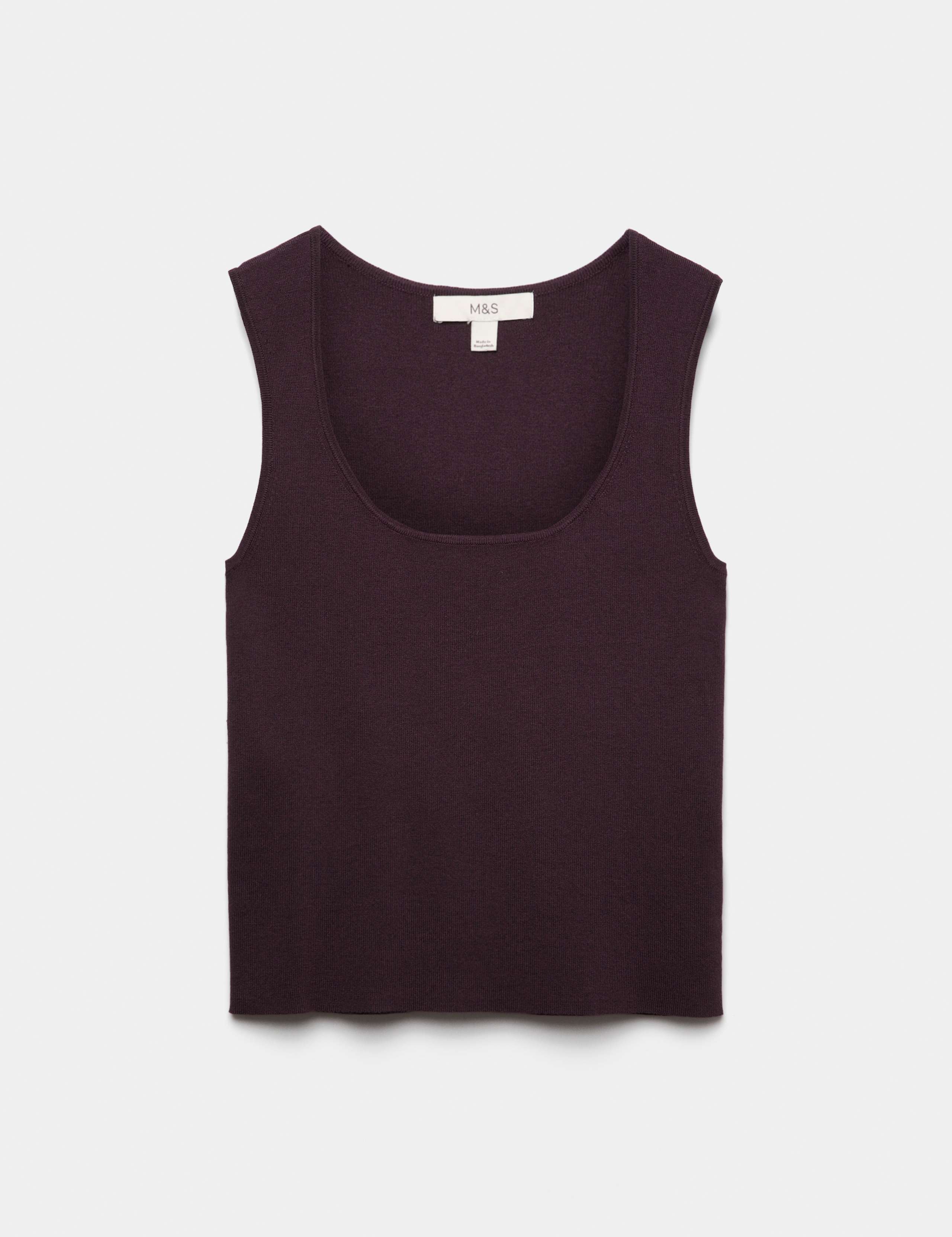 Square Neck Slim Fit Knitted Vest 1 of 1