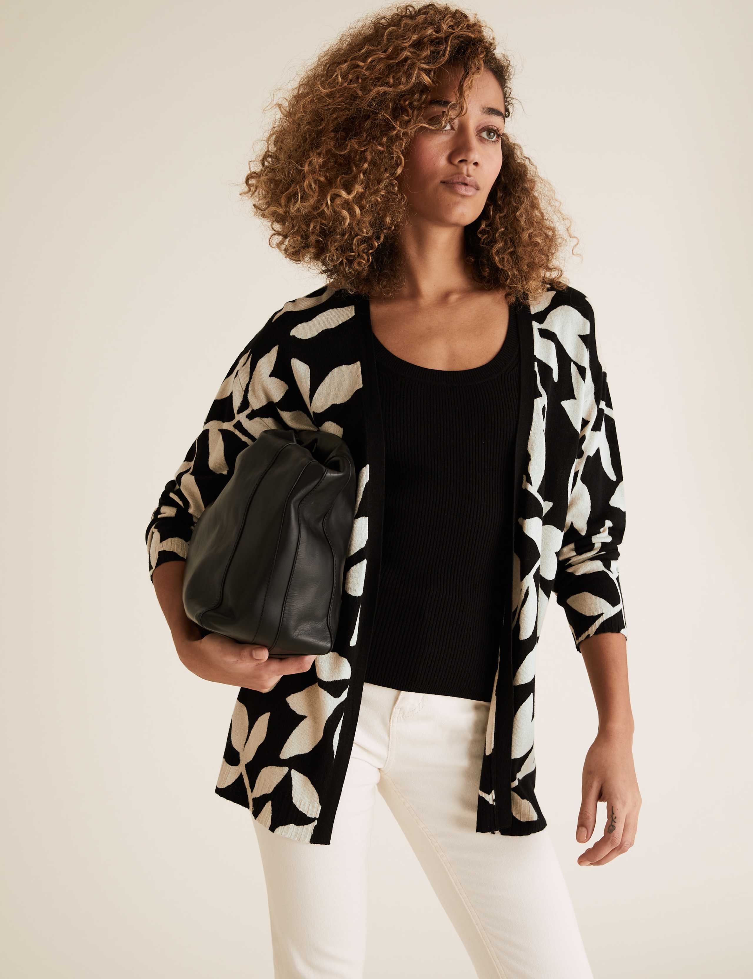 Leaf Print Longline Cardigan 5 of 5