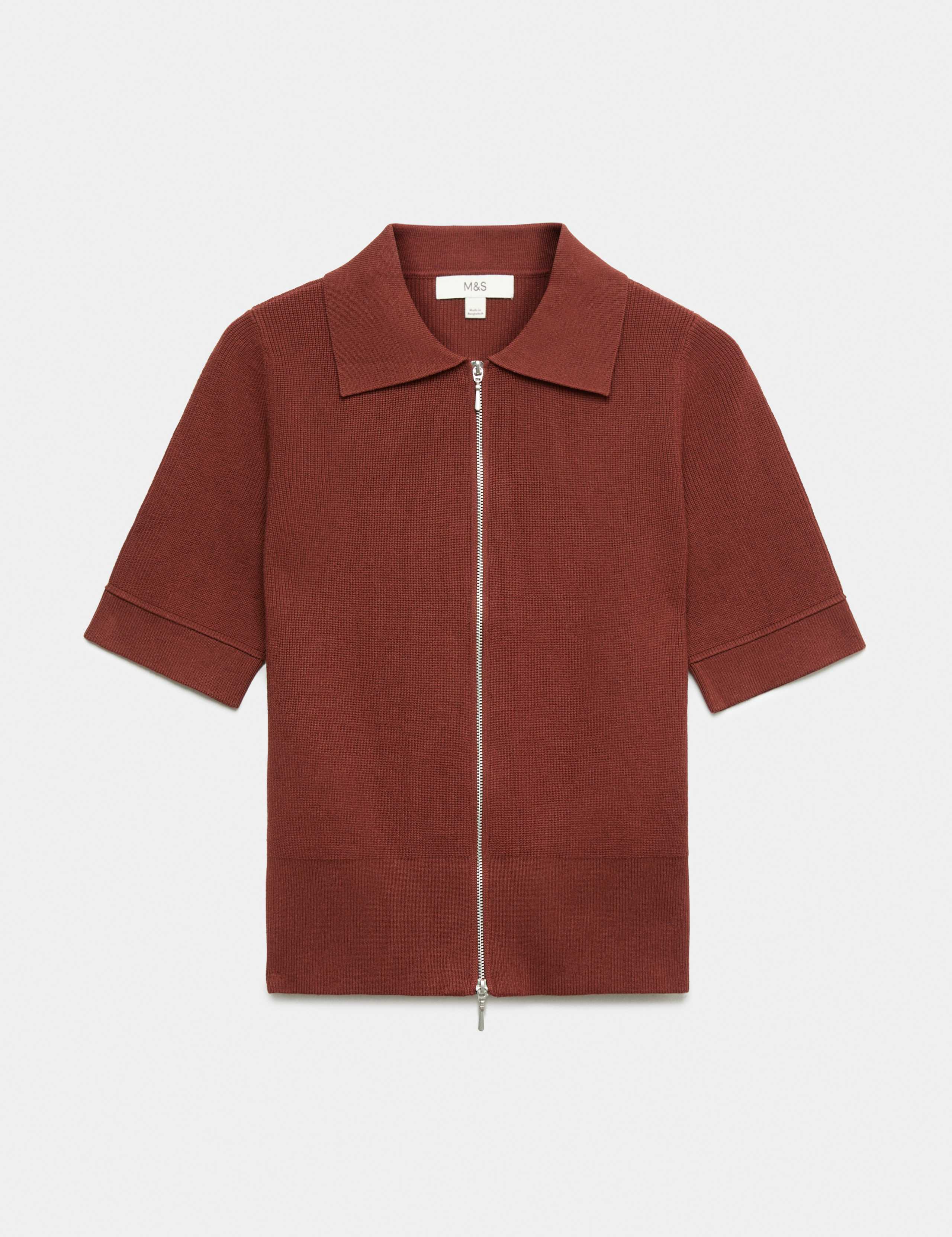 Collared Zip Up Slim Fit Cardigan 2 of 6