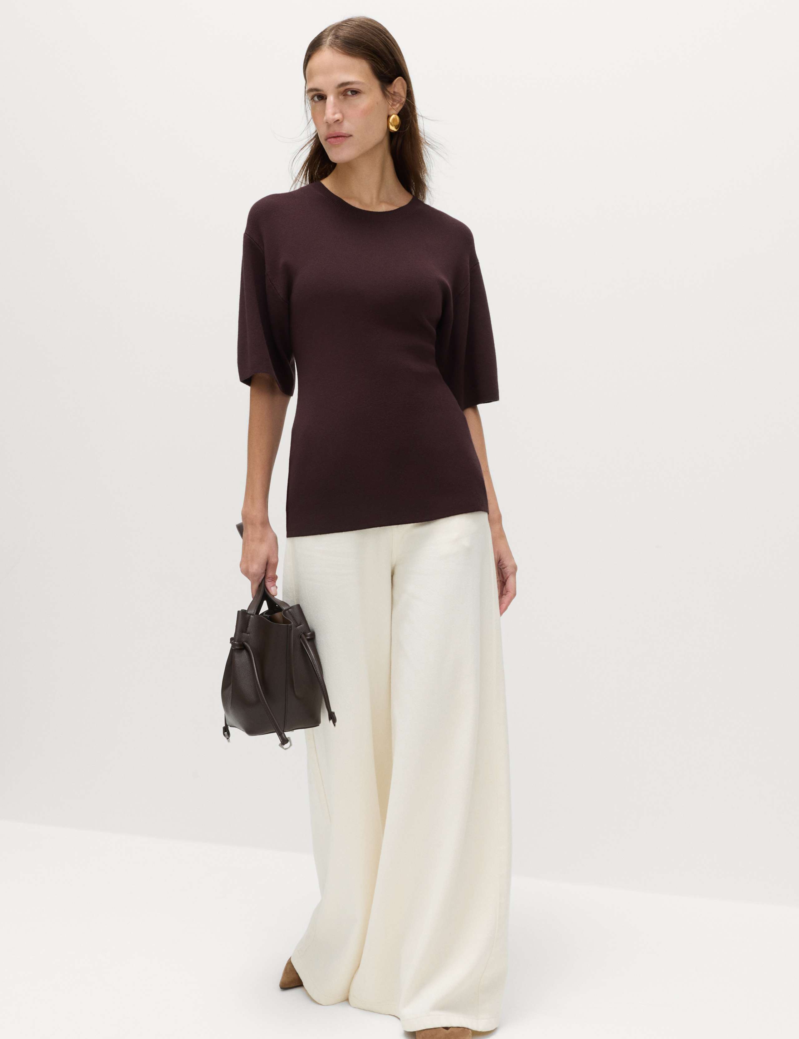 Crew Neck Waisted Slim Fit Knitted Top 5 of 5