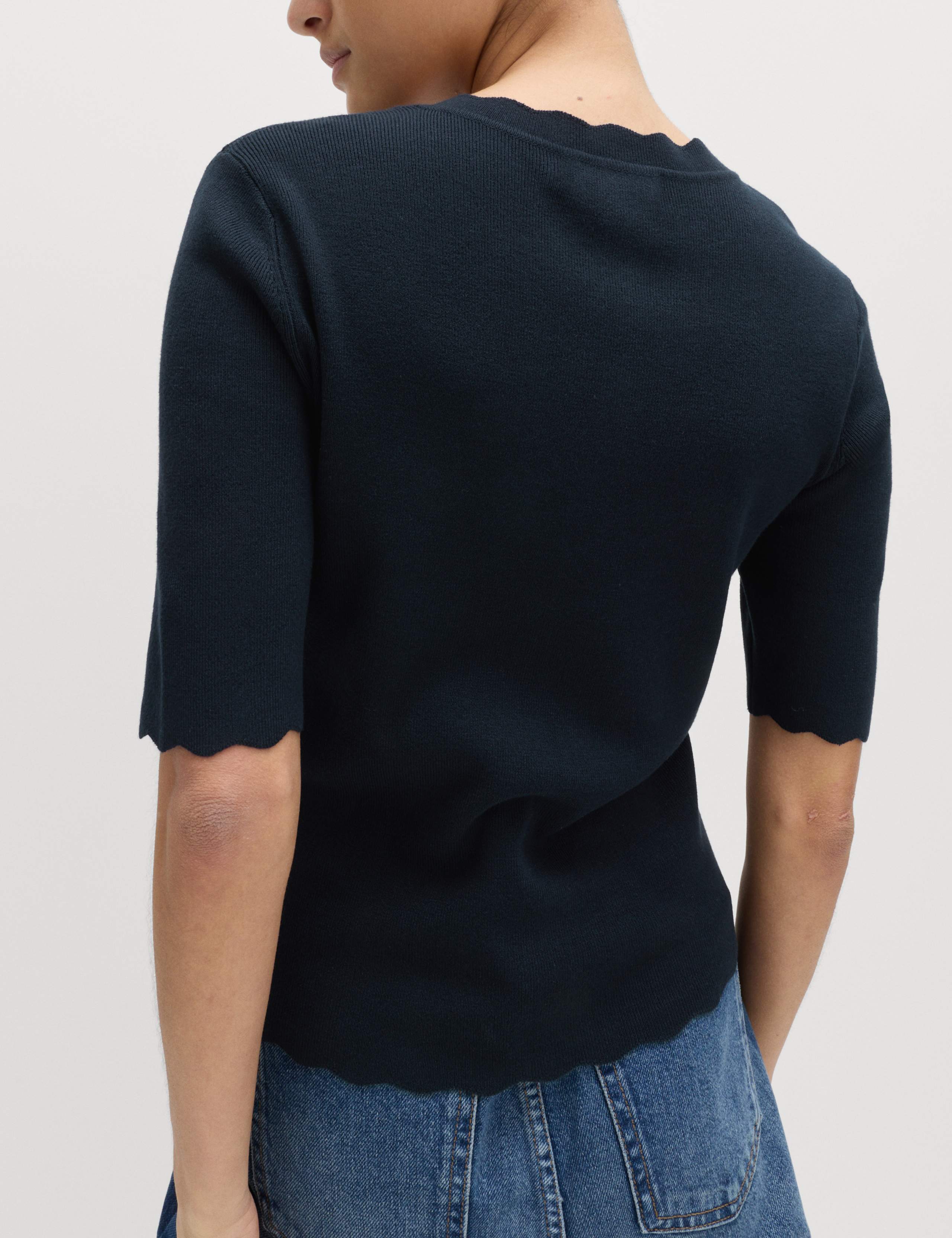 Ribbed Scallop Edge Slim Fit Cardigan 5 of 6