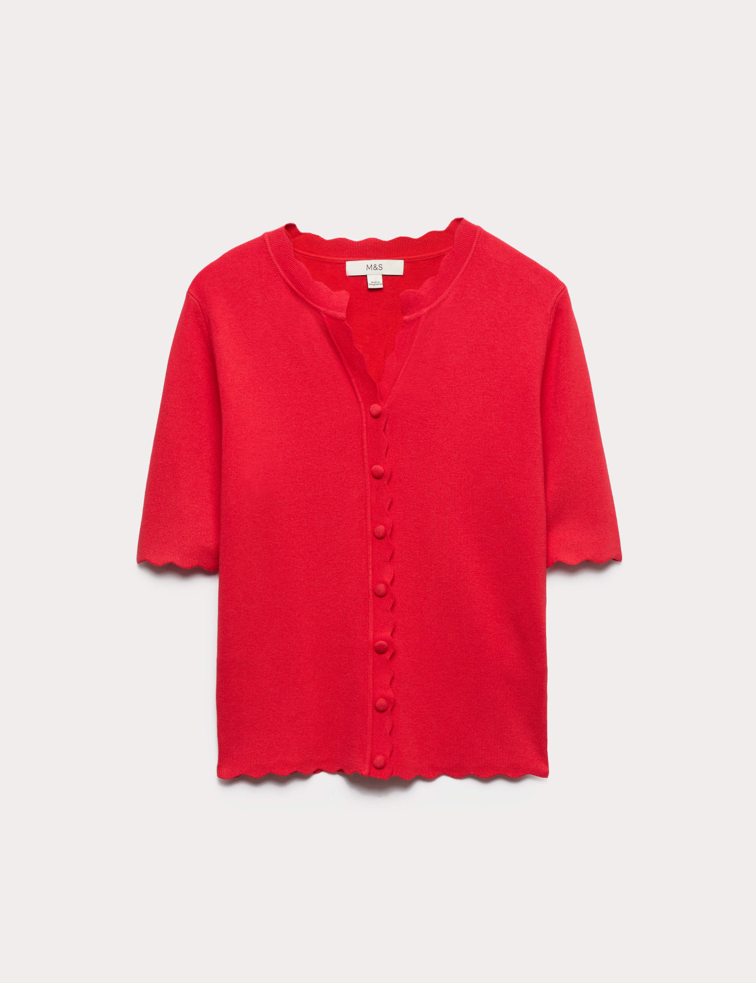 Ribbed Scallop Edge Slim Fit Cardigan 2 of 6