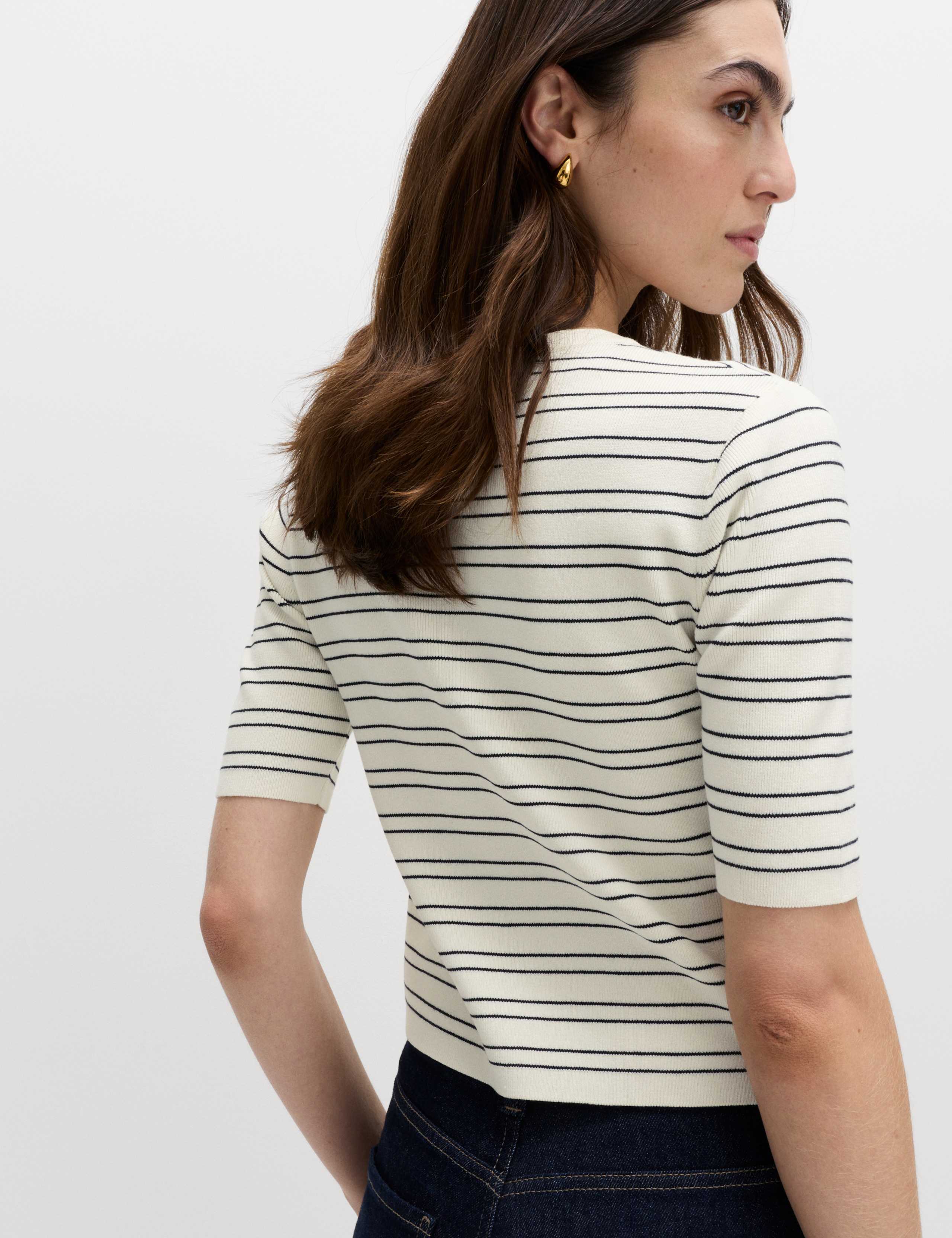 Striped Crew Neck Cropped Cardigan 5 of 5