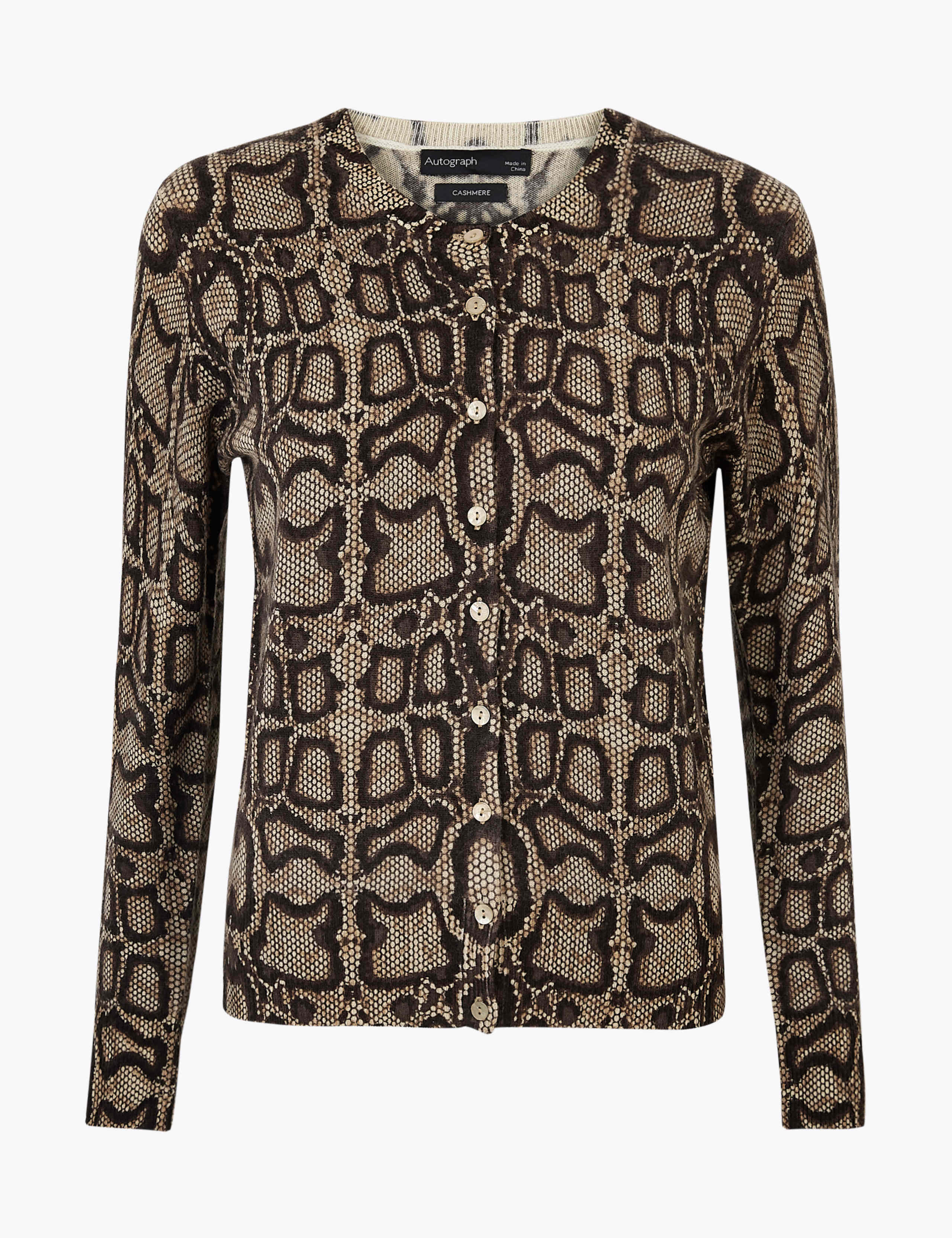 Pure Cashmere Animal Print Cardigan 2 of 4