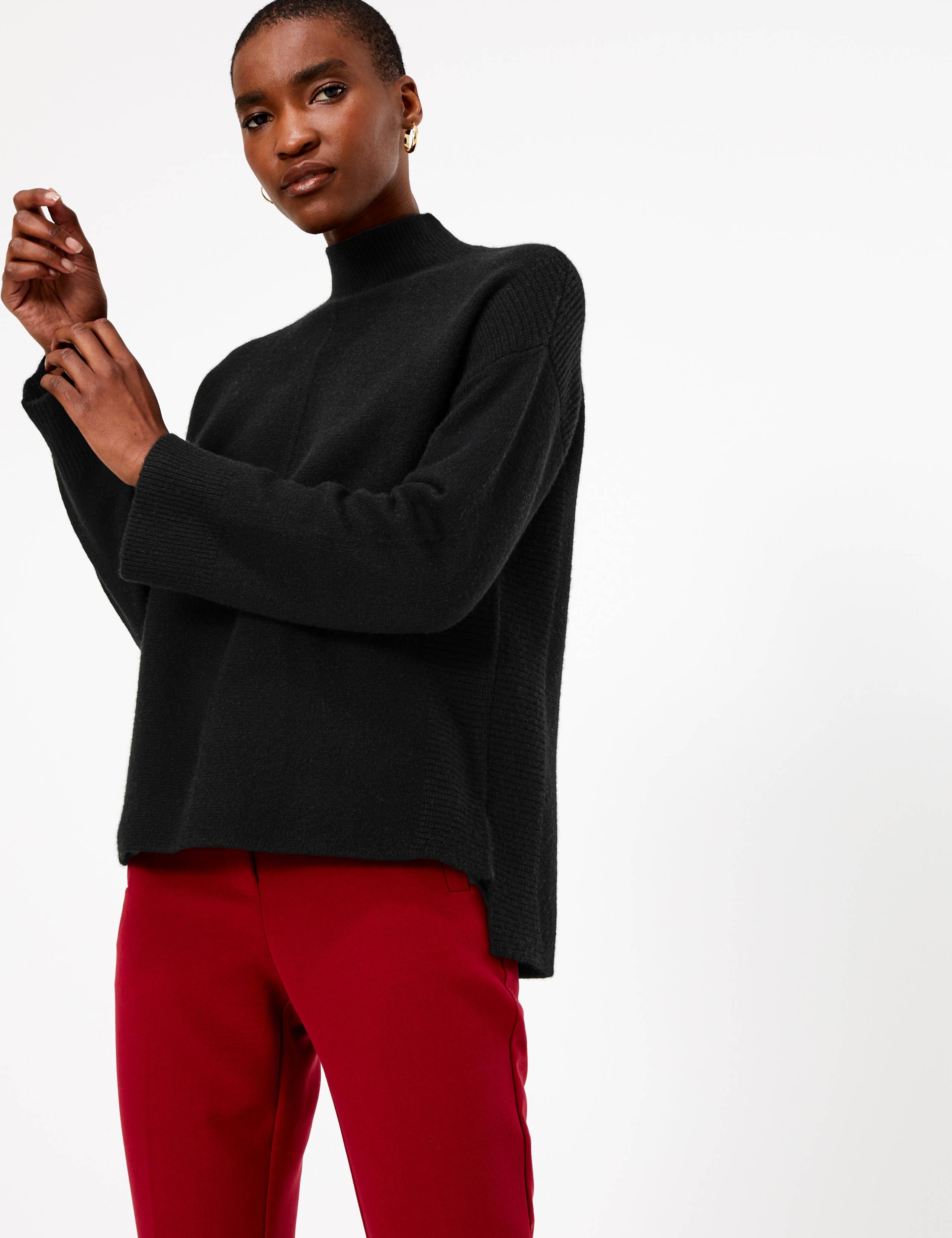 Cashmere Funnel Neck Relaxed Fit Jumper 3 of 4