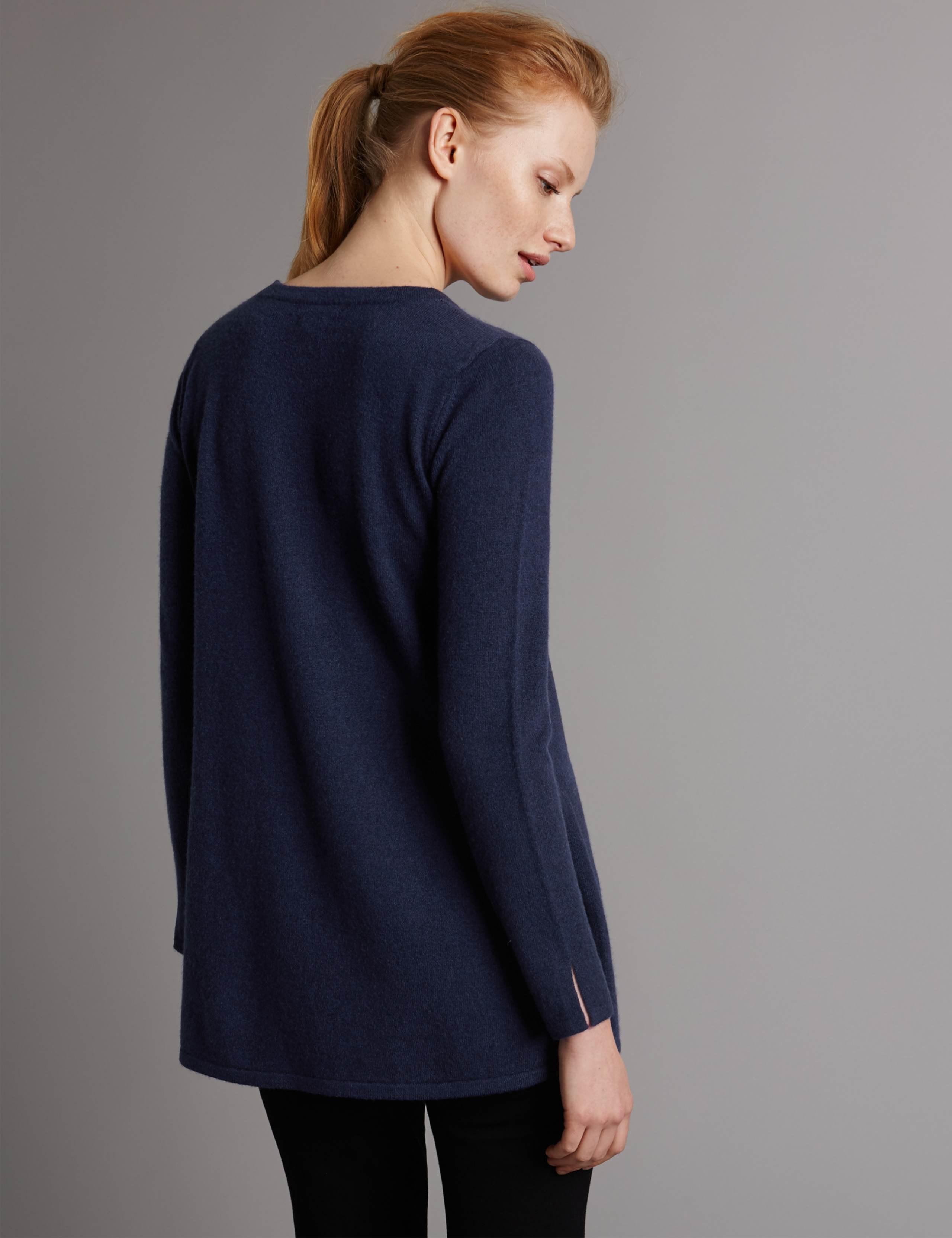 Pure Cashmere Crew Neck Tunic Jumper 3 of 4