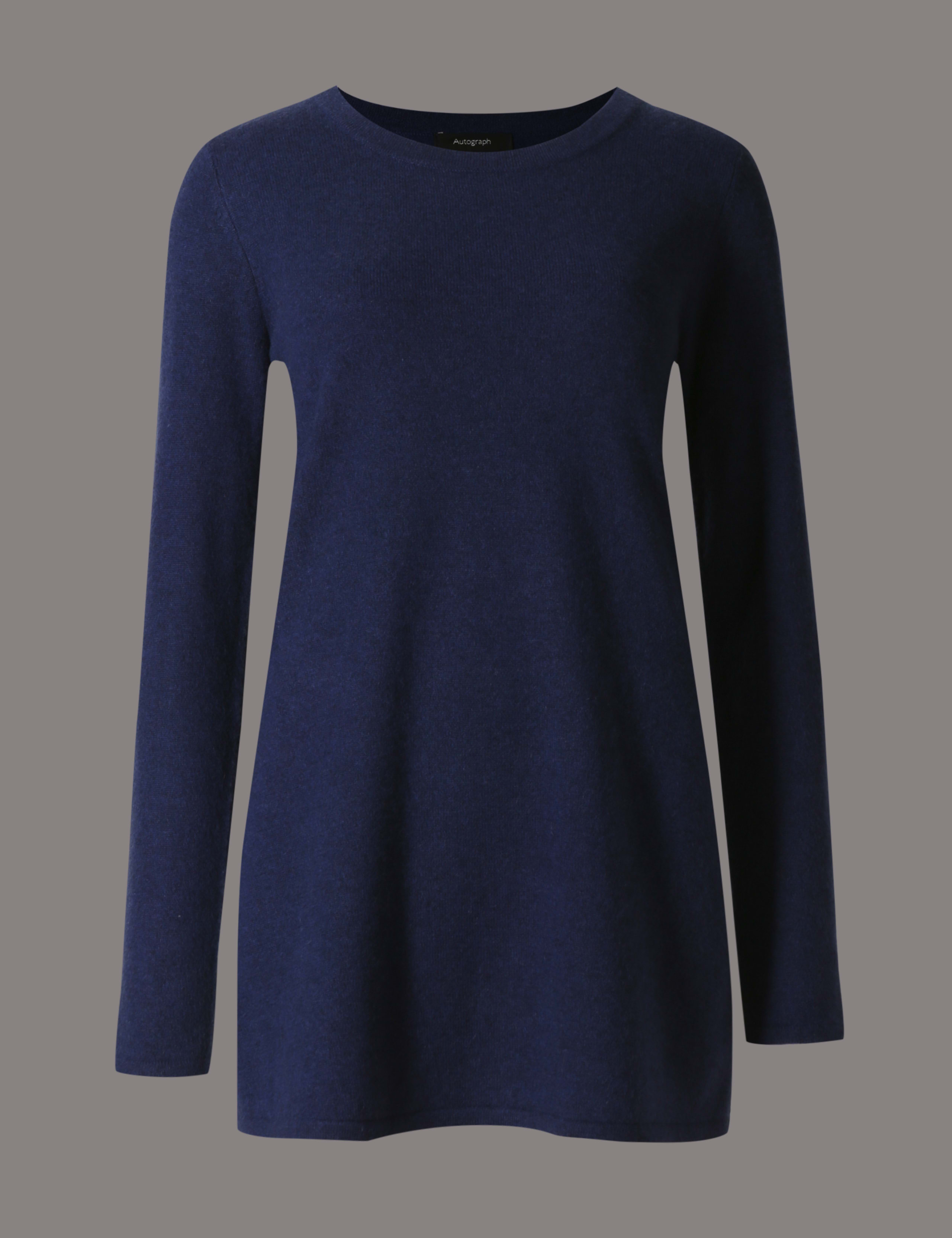 Pure Cashmere Crew Neck Tunic Jumper 2 of 4