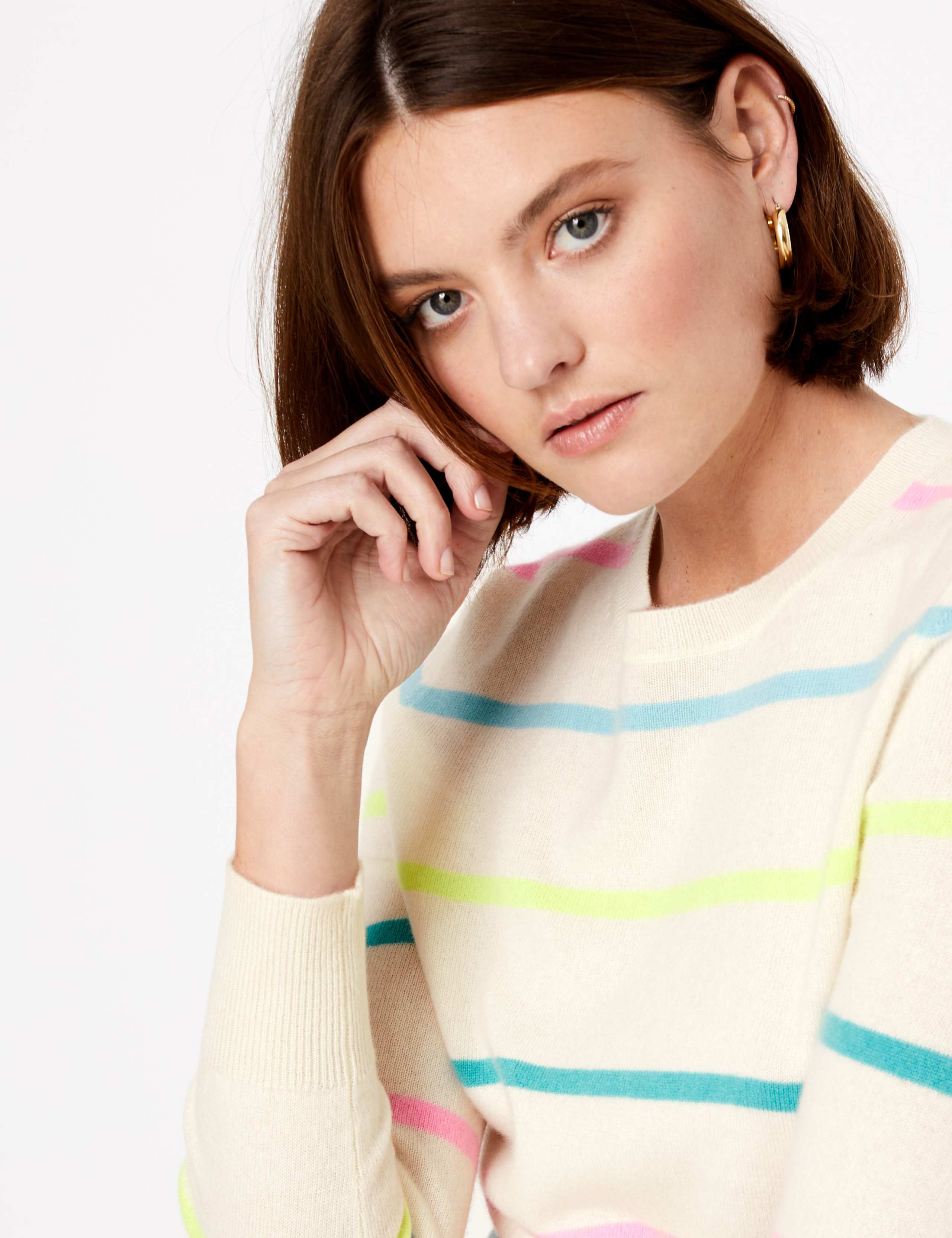 Pure Cashmere Striped Long Sleeve Jumper 3 of 4
