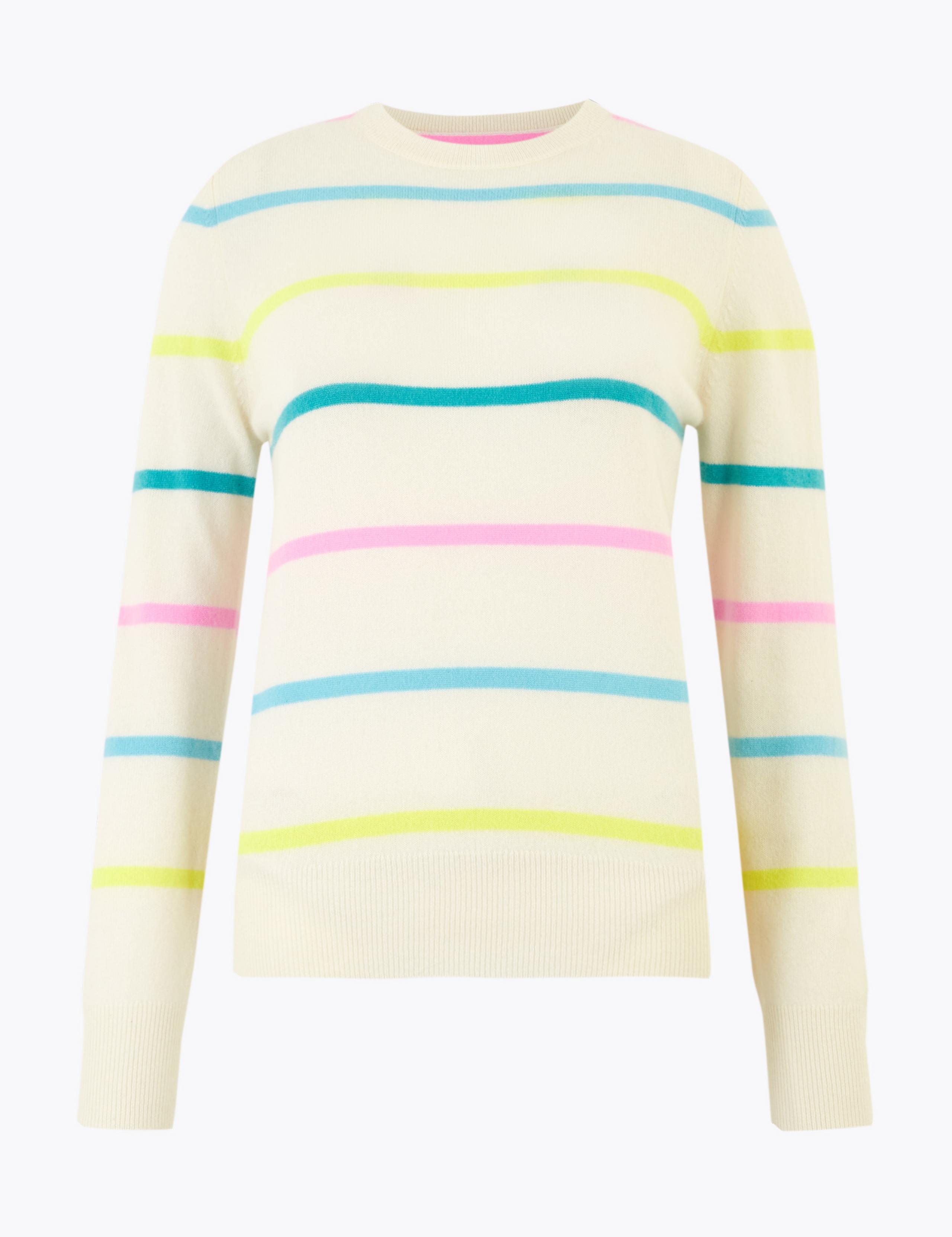 Pure Cashmere Striped Long Sleeve Jumper 2 of 4