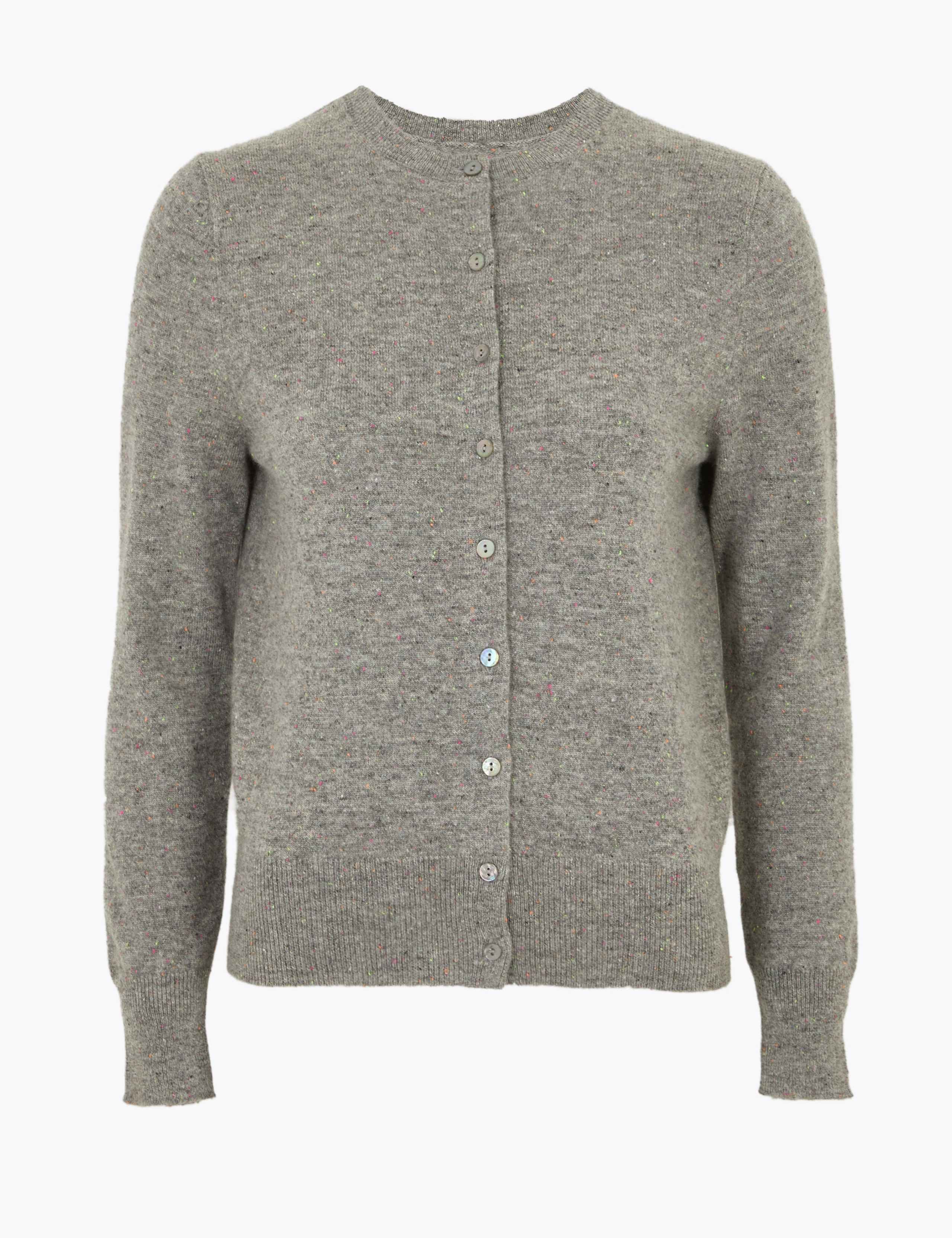 Pure Cashmere Textured Crew Neck Cardigan 2 of 2