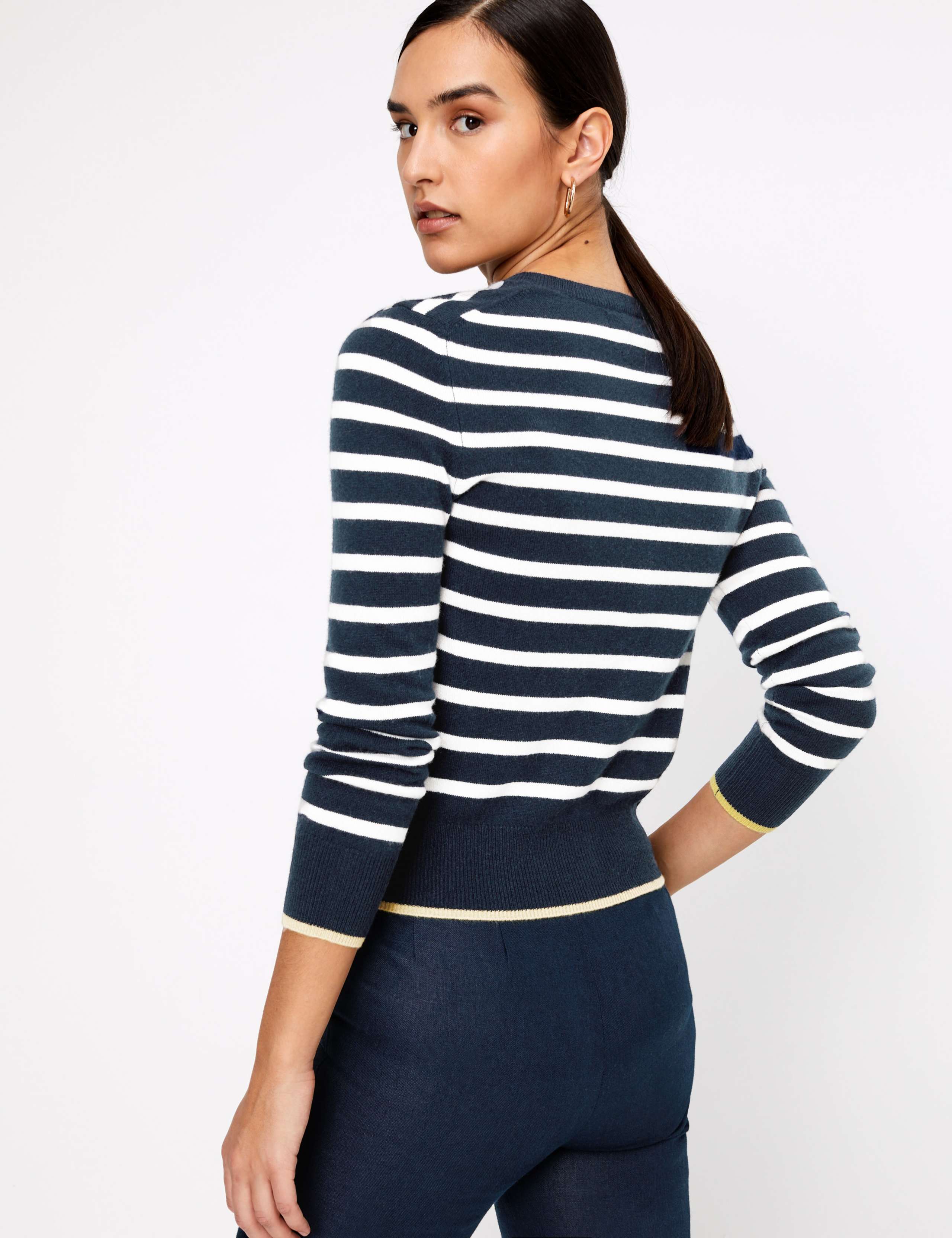 Pure Cashmere Striped Cardigan 4 of 4