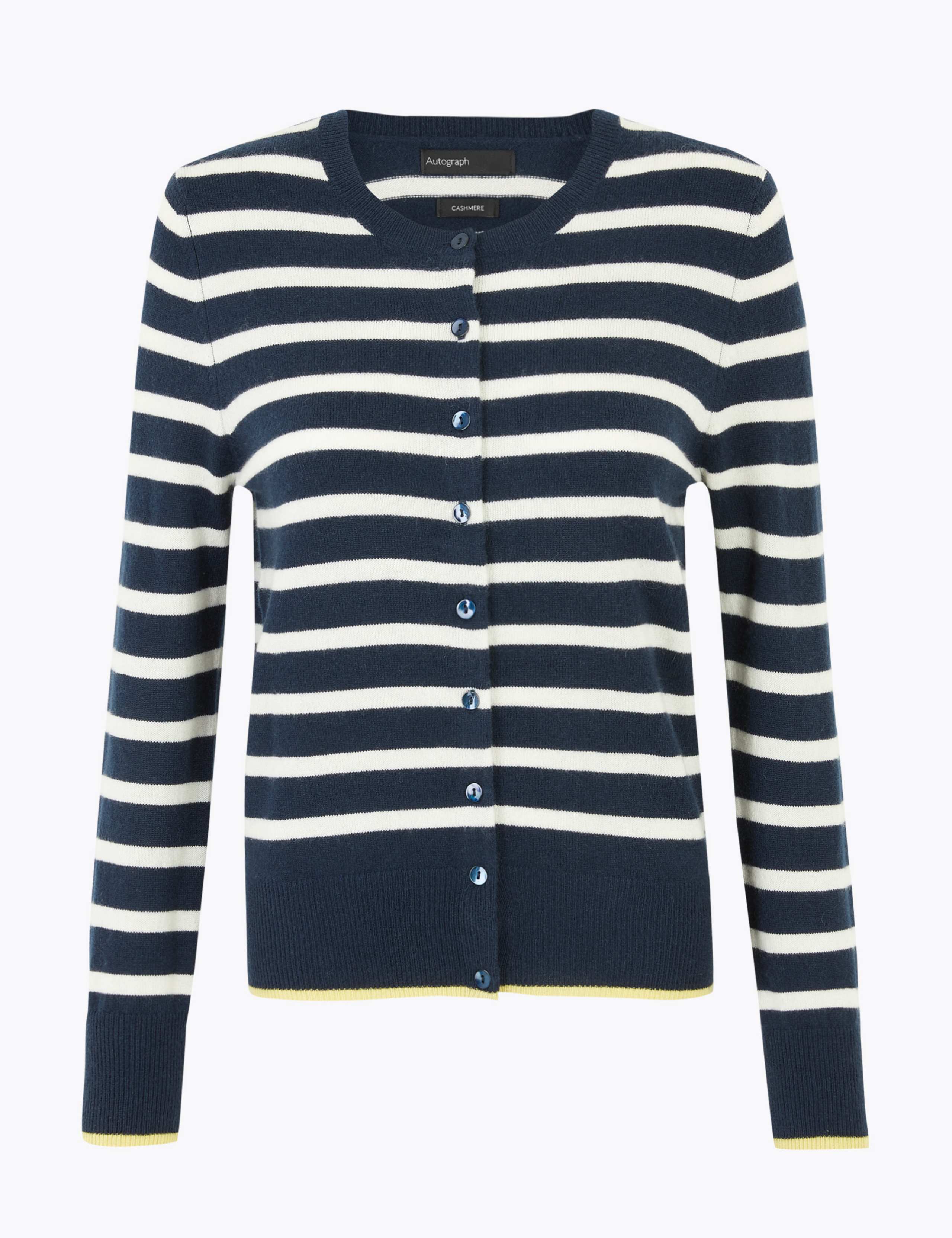 Pure Cashmere Striped Cardigan 2 of 4