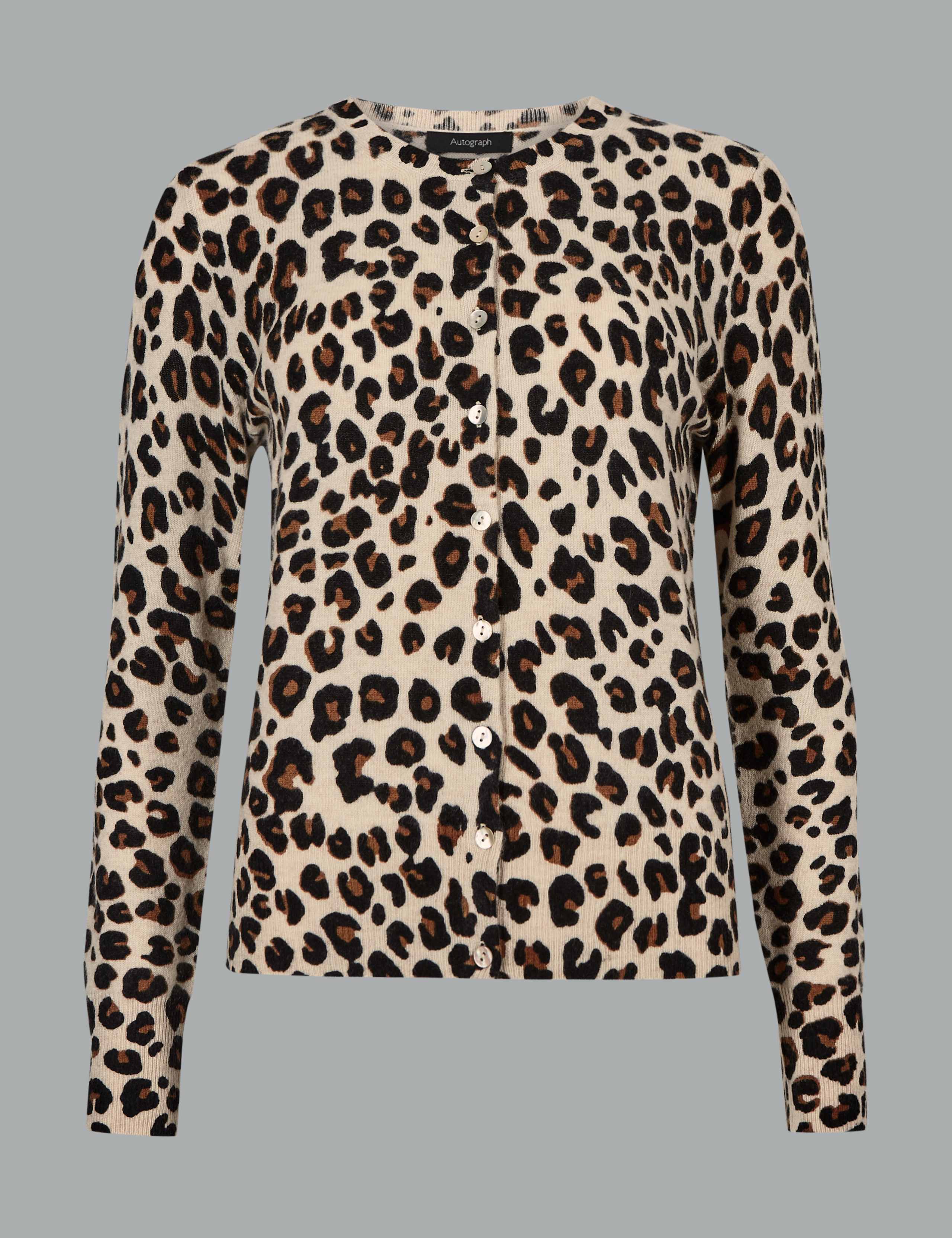 Pure Cashmere Animal Print Cardigan 2 of 4